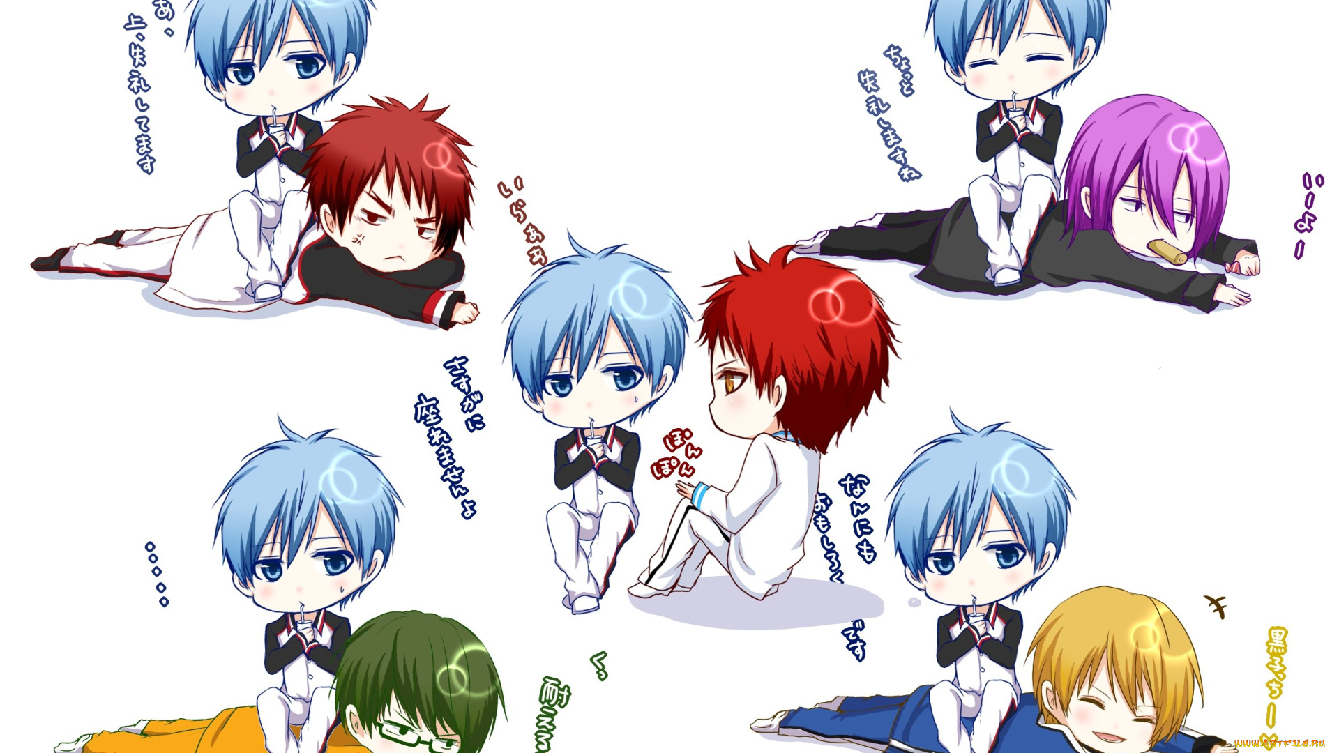 аниме, kuroko, no, baske, малыши