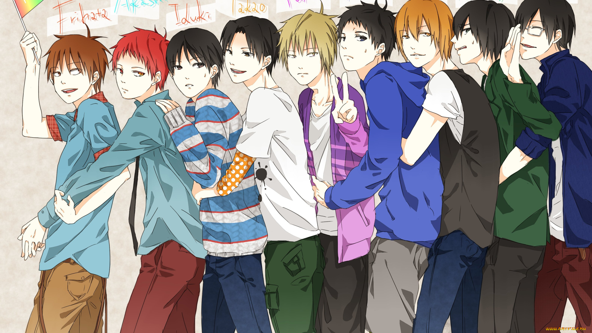 аниме, kuroko, no, baske, парни