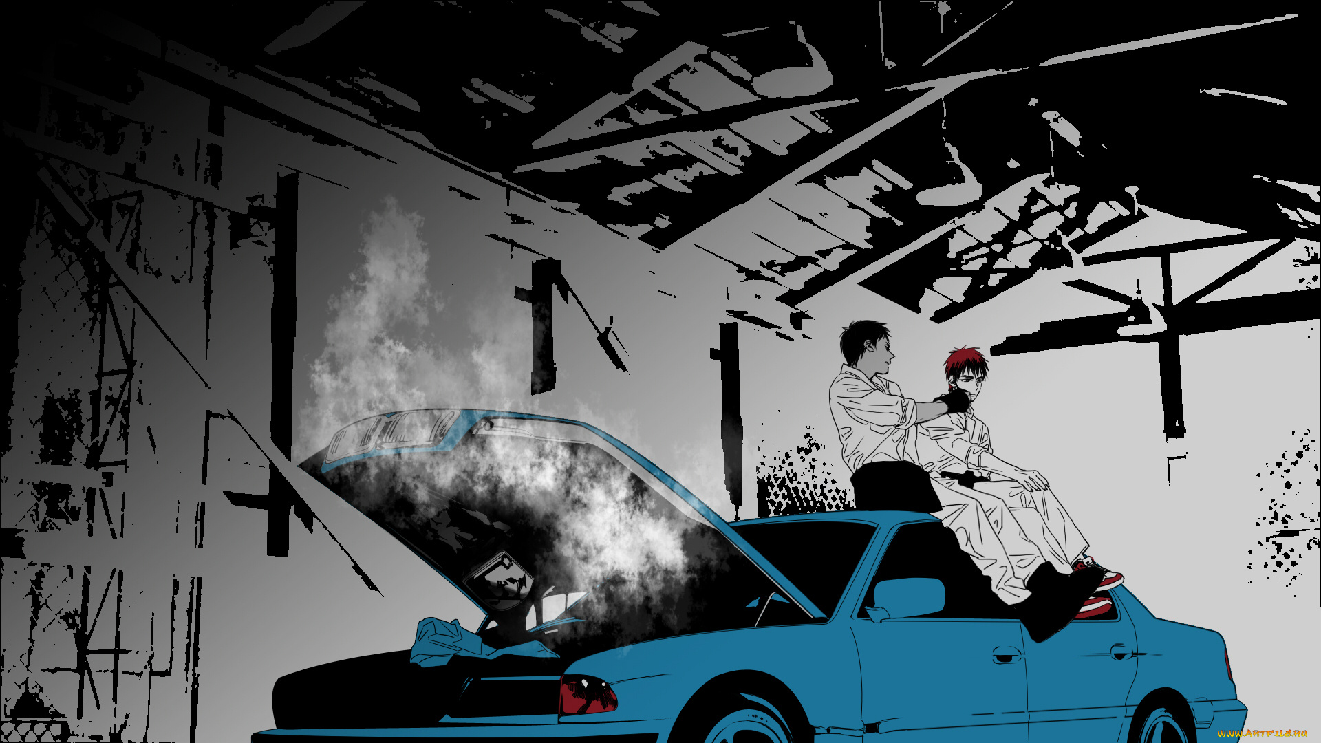 аниме, kuroko, no, baske, парни, машина