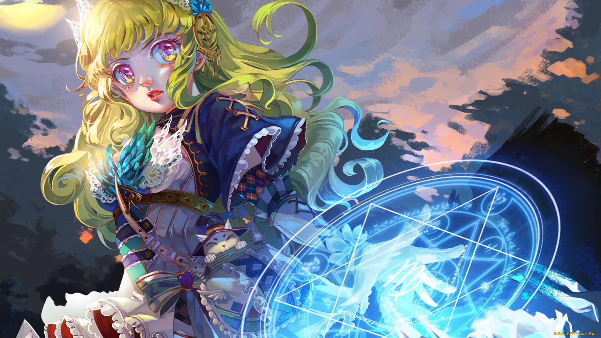 аниме, магия, , колдовство, , halloween, девушка