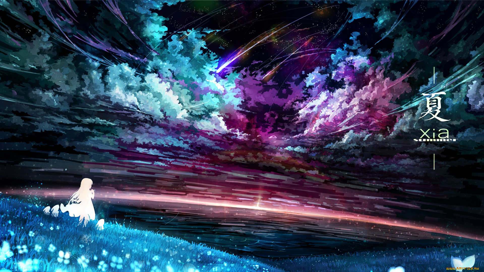 аниме, unknown, , другое, небо, девочка