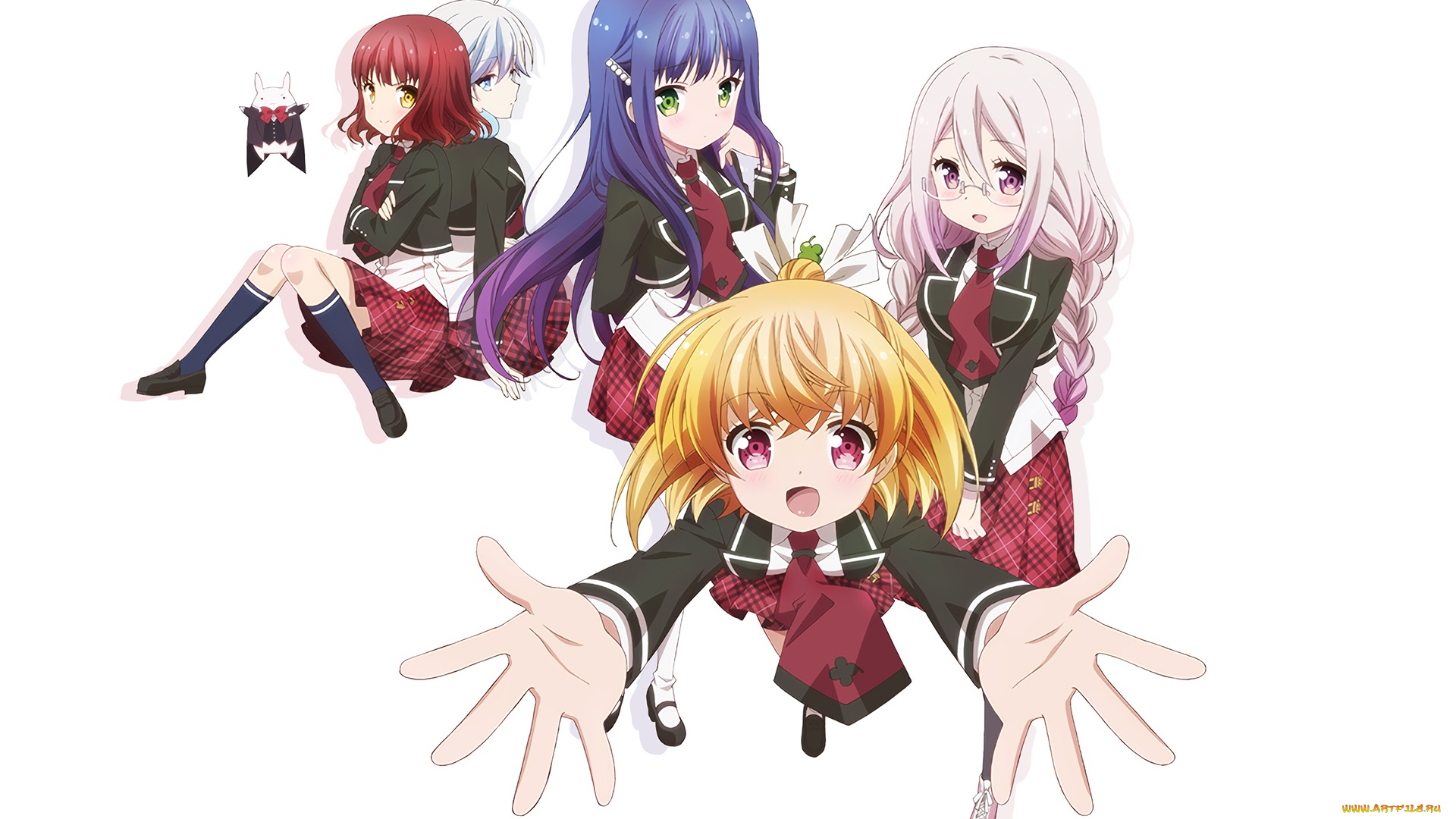 anne, happy, аниме, взгляд, девушки, фон