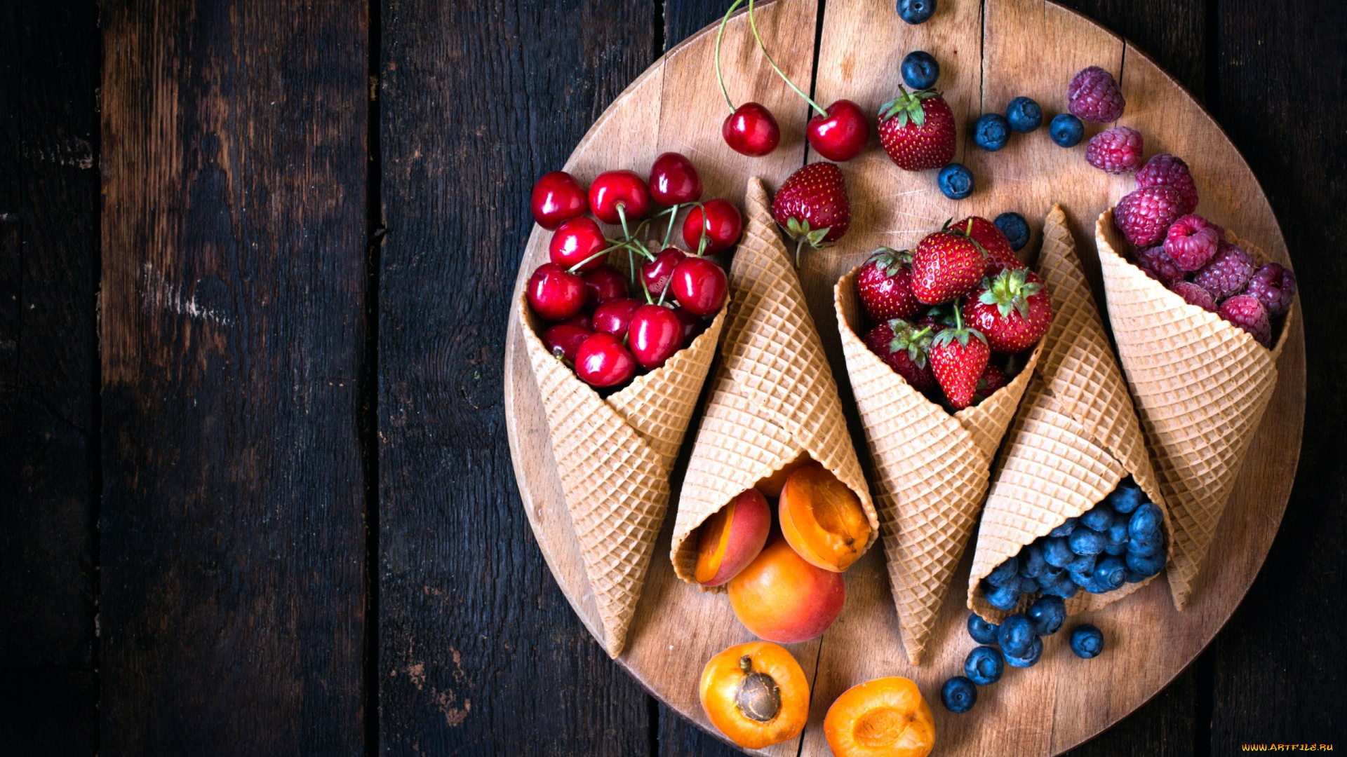 еда, фрукты, , ягоды, клубника, малина, вишня, черника, абрикосы