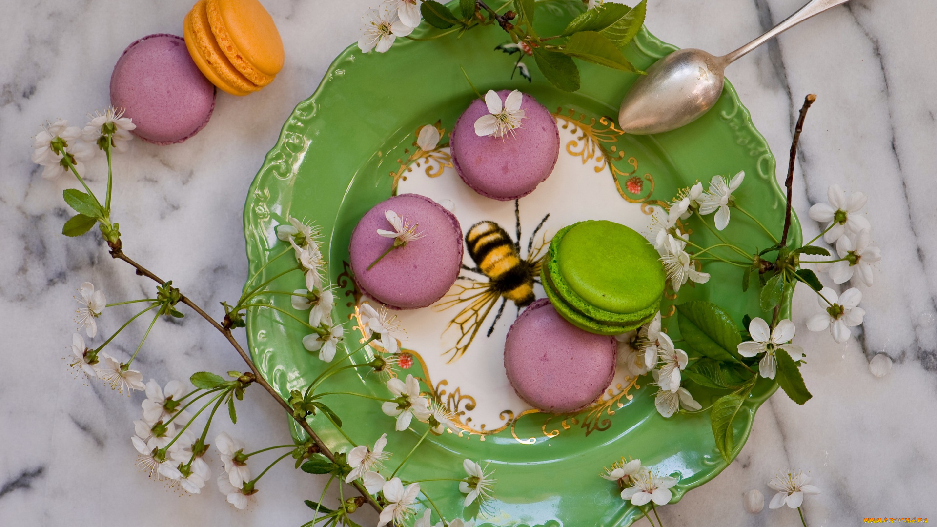 еда, макаруны, тарелка, веточки, макарон