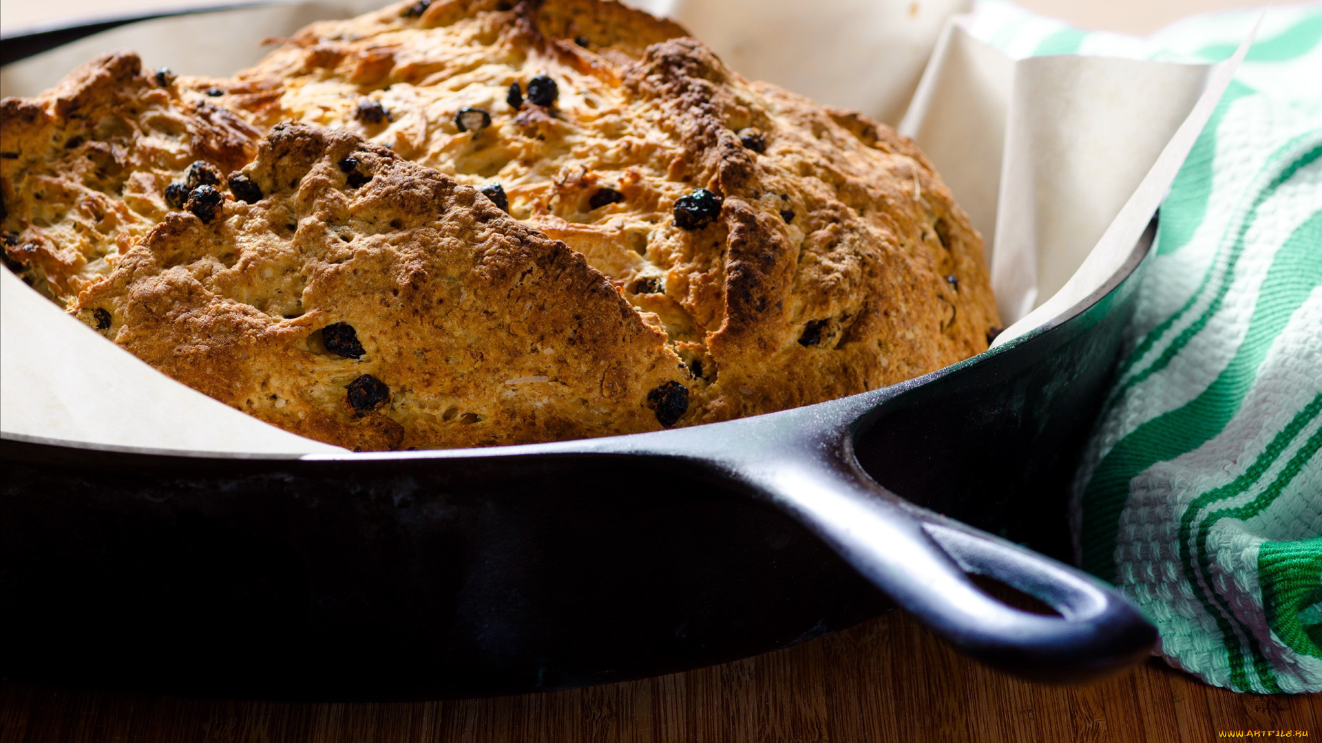 еда, пироги, сковорода, изюм