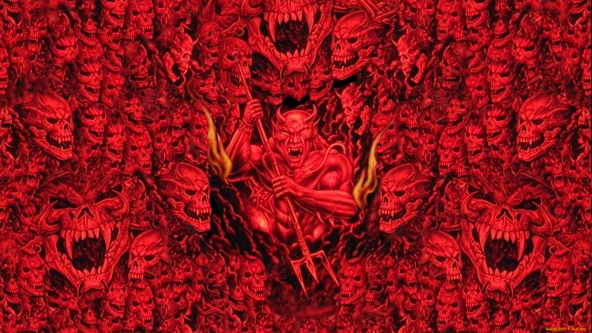 фэнтези, нежить, черепа, демон