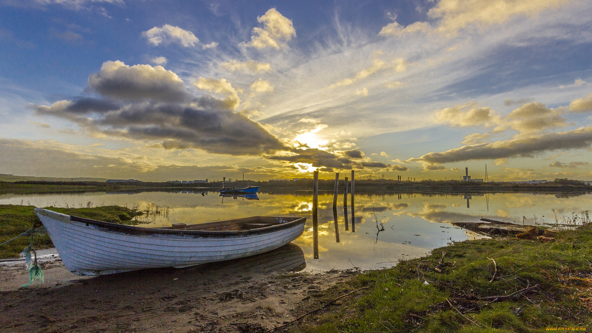 корабли, лодки, , шлюпки, лес, река