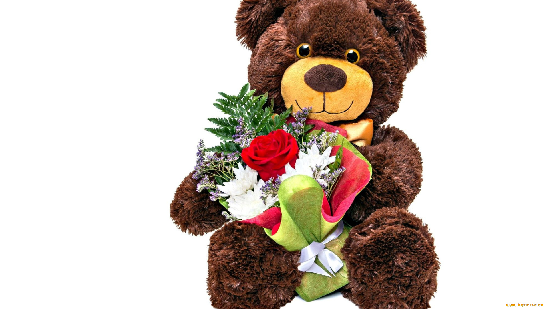 разное, игрушки, букет, медвежонок