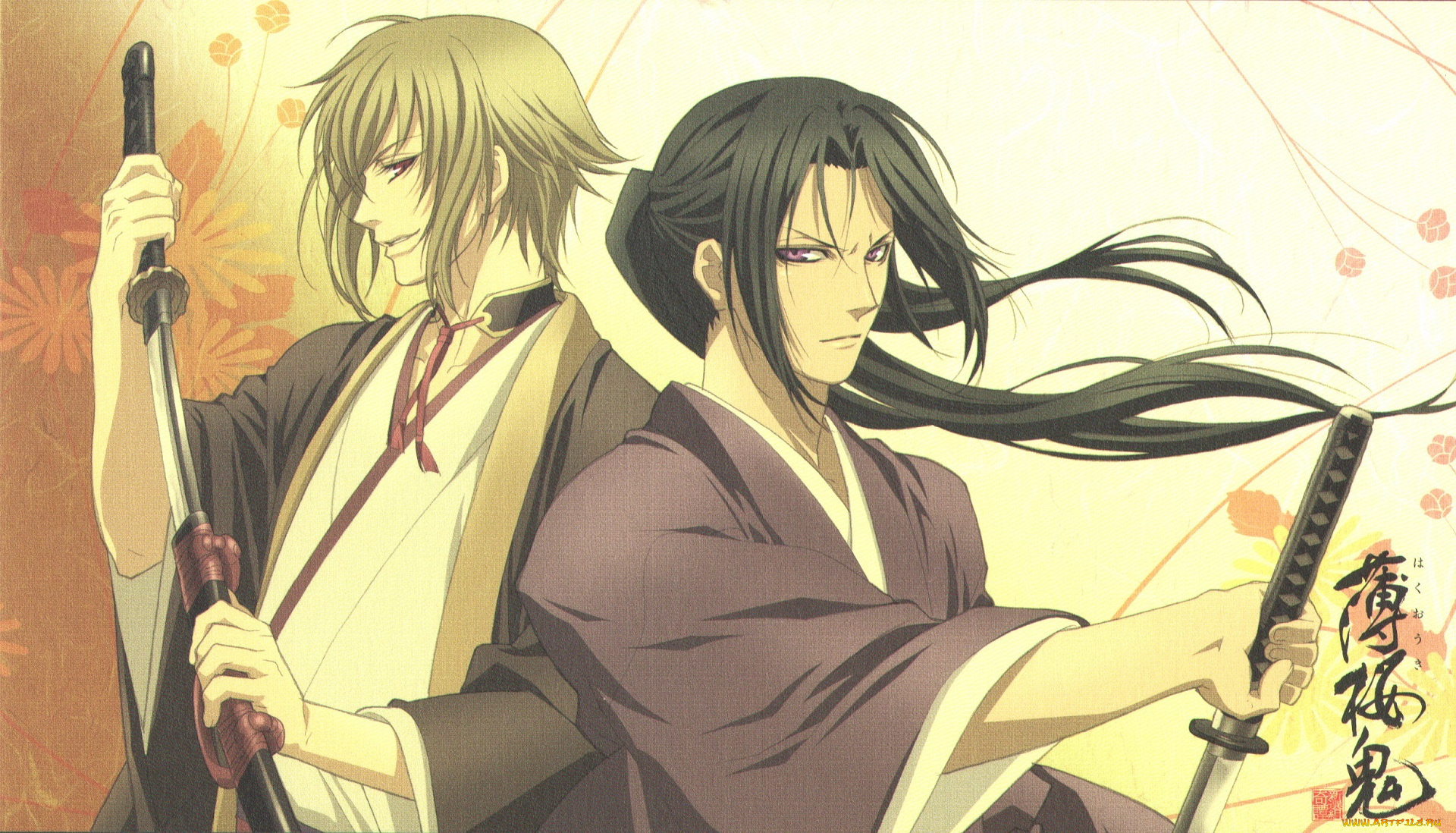 аниме, hakuoki, парни