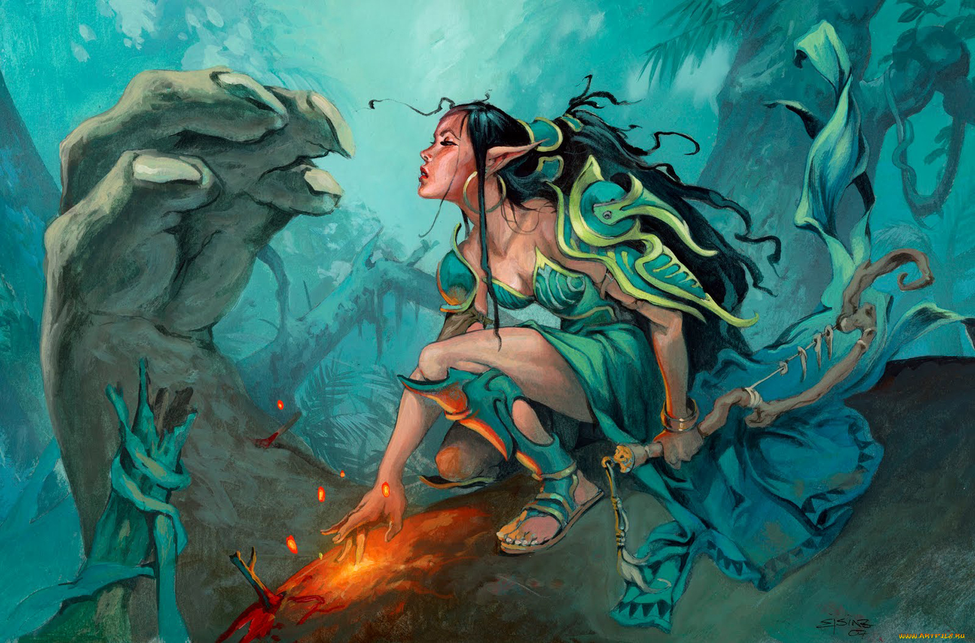 фэнтези, эльфы, эльф, целительница, богов