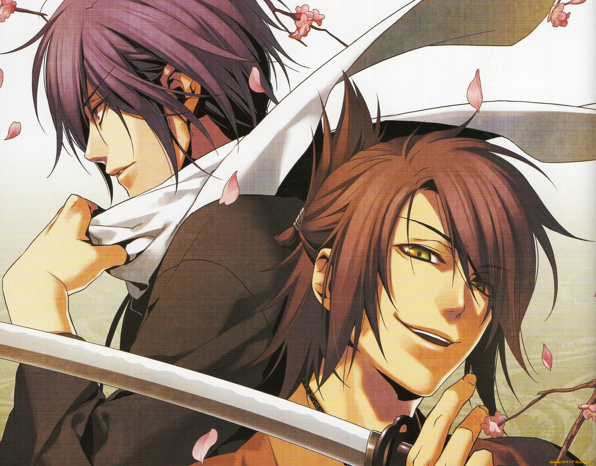 аниме, hakuoki, парни