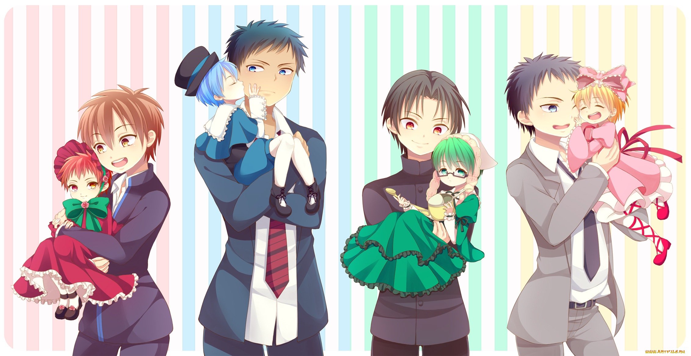 аниме, kuroko, no, baske, мальчики, дети