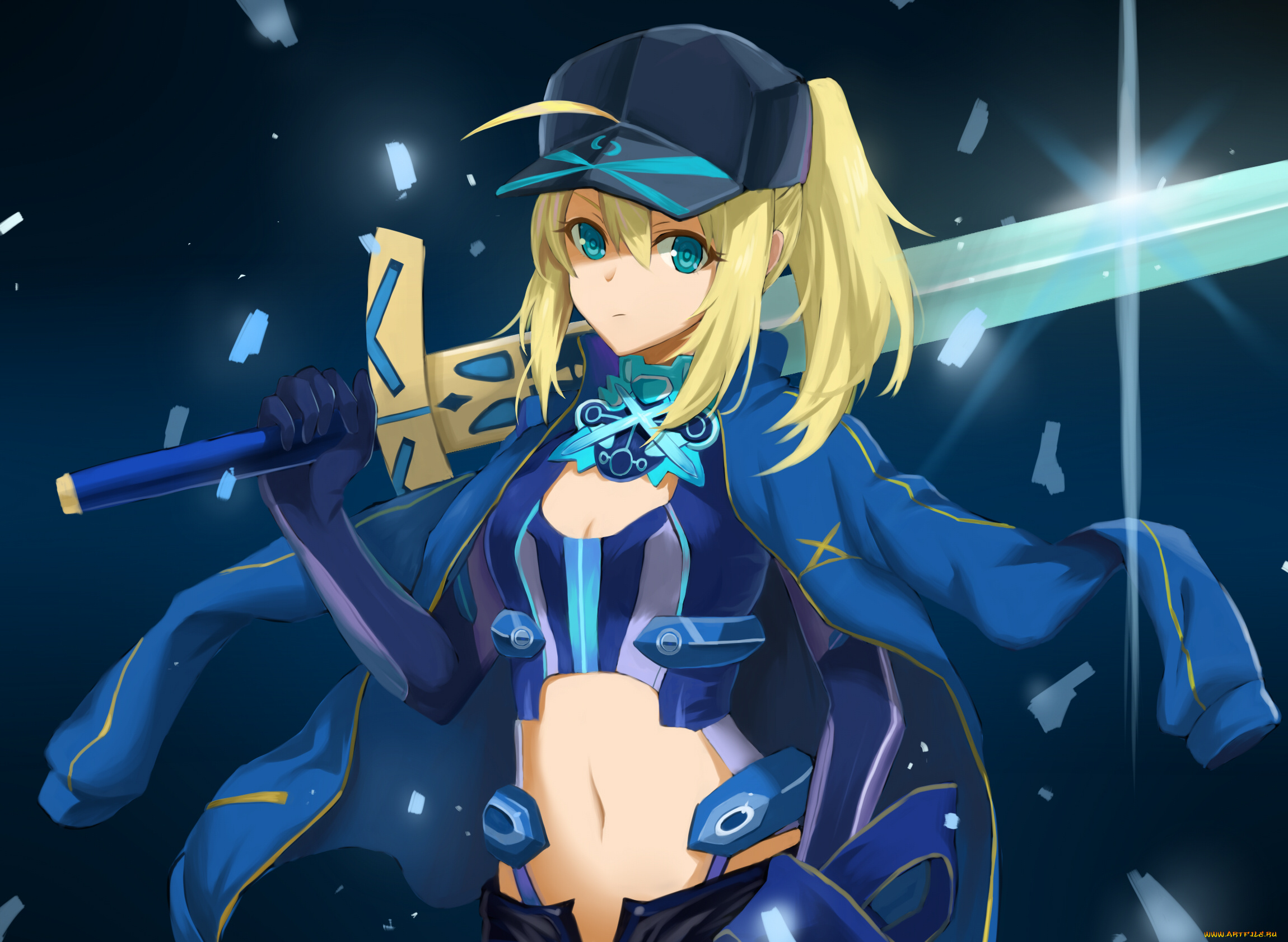 аниме, fate, stay, night, оружие, девушка