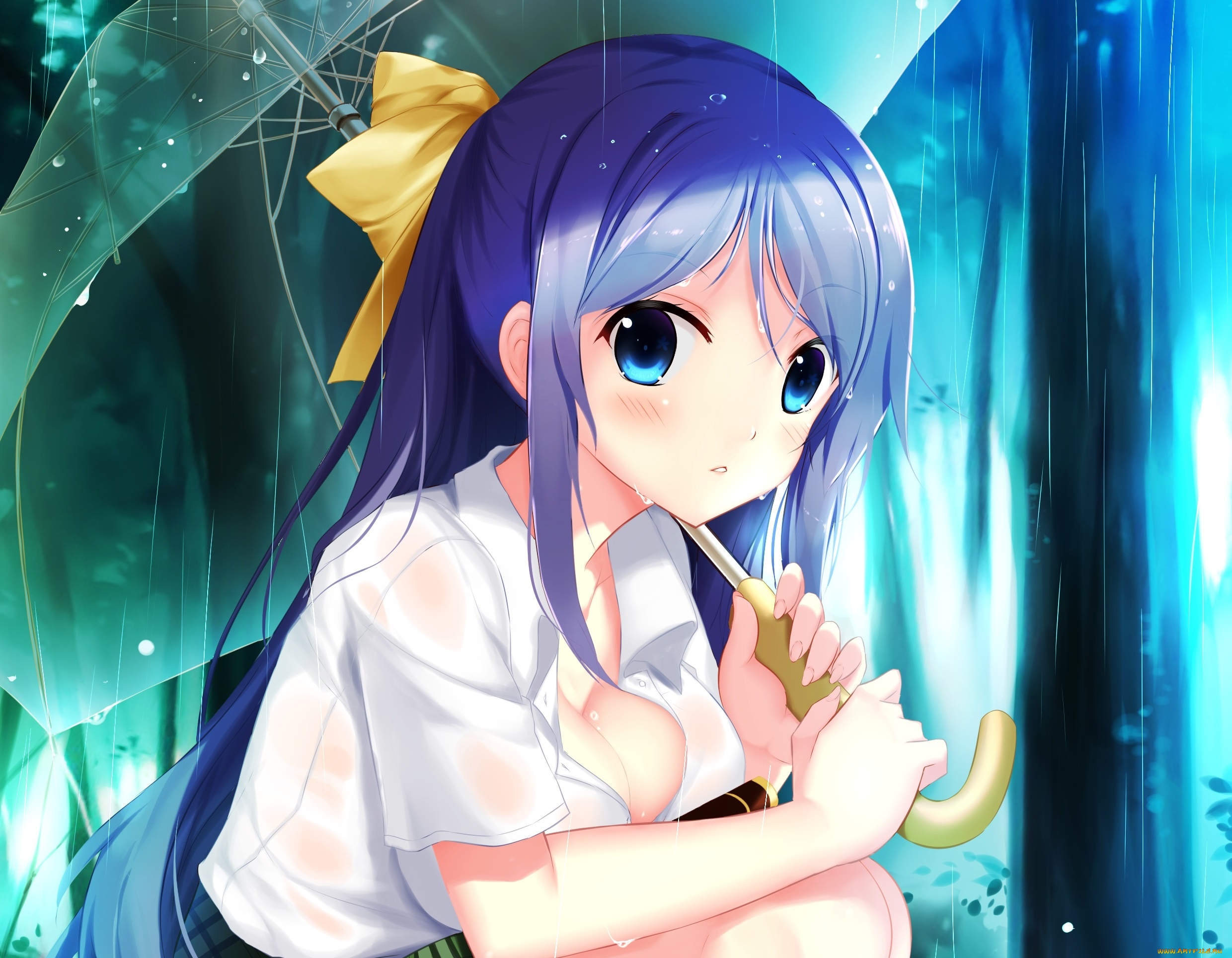 аниме, unknown, , другое, девушка, зонт