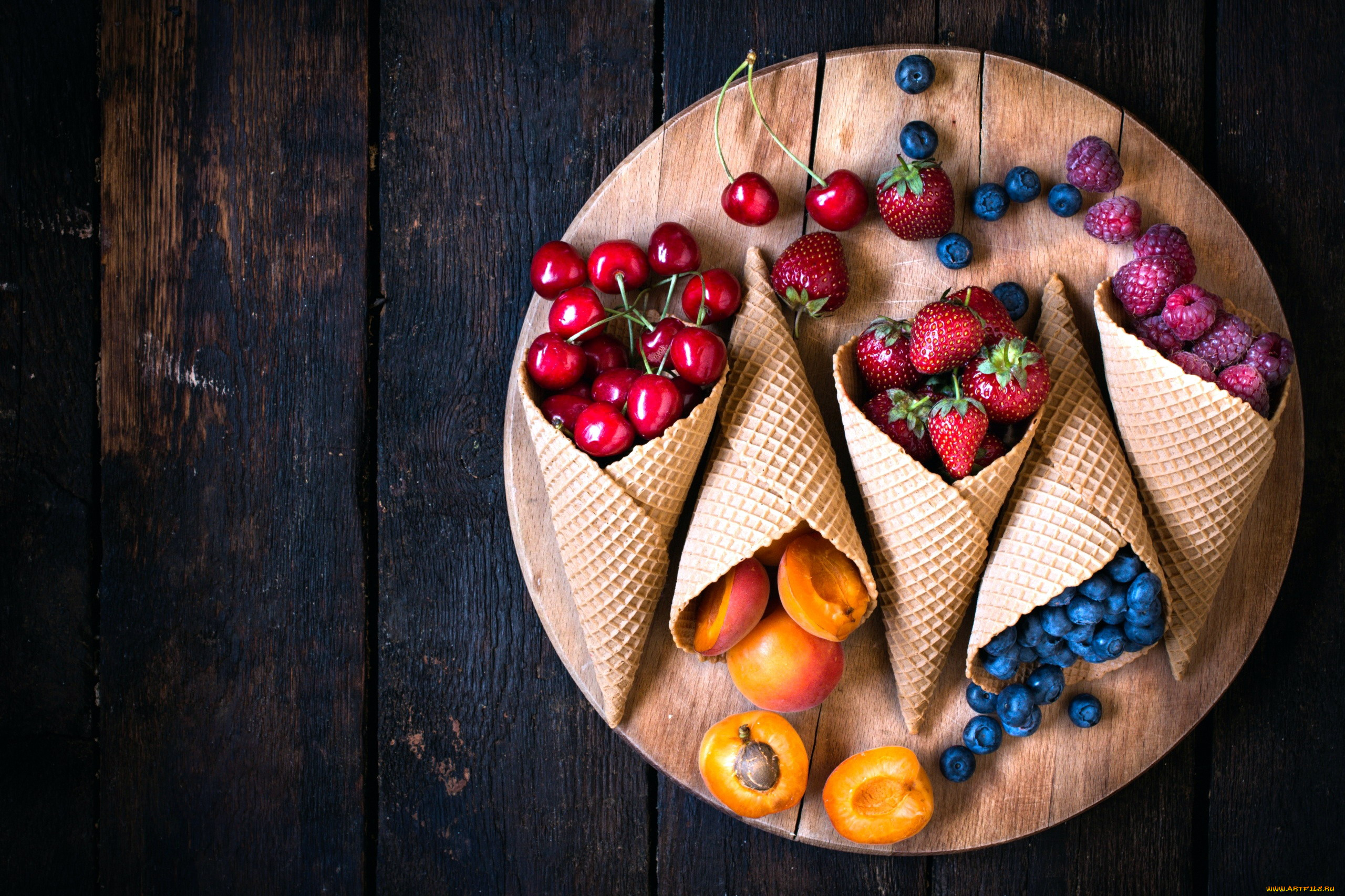 еда, фрукты, , ягоды, клубника, малина, вишня, черника, абрикосы