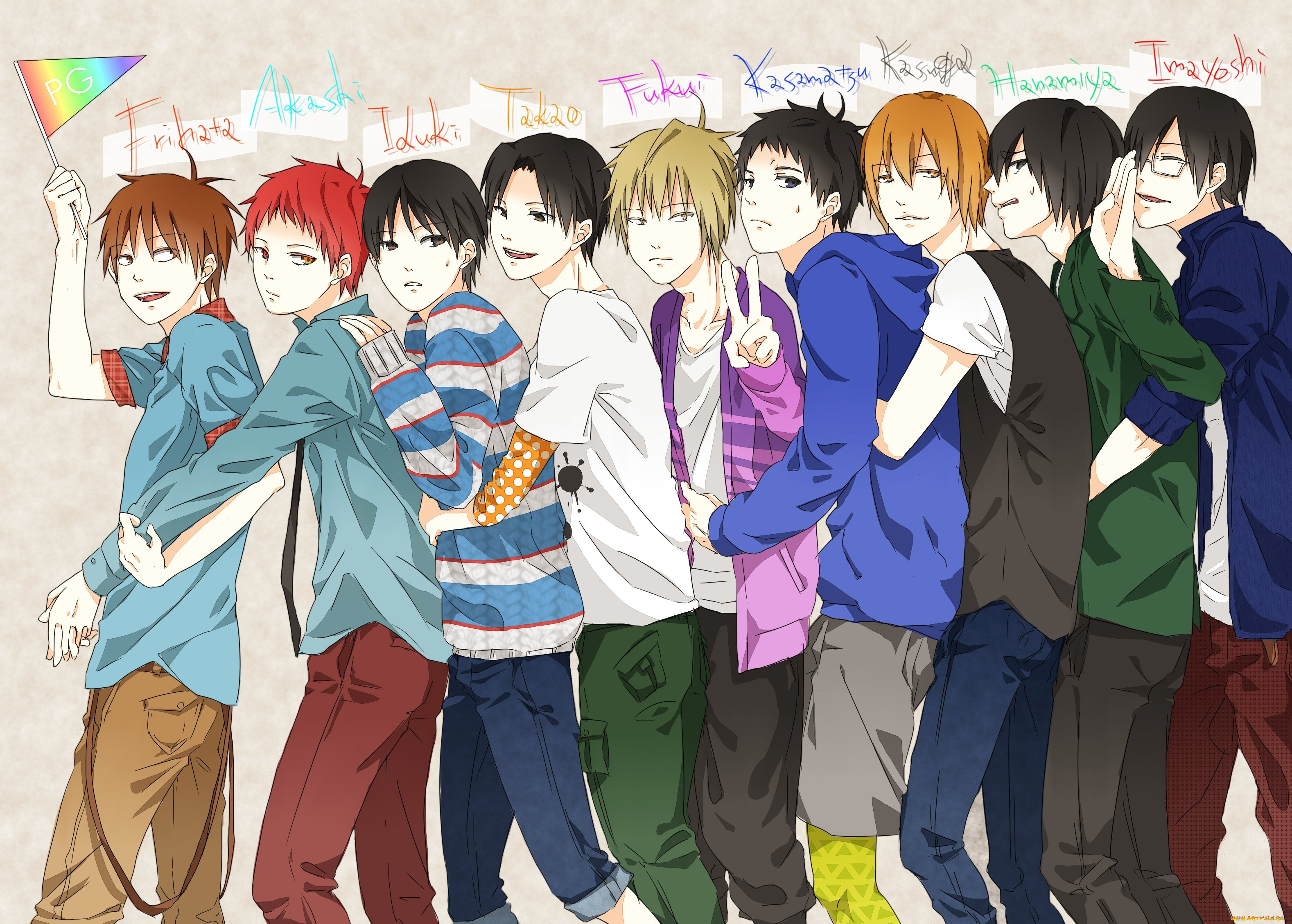 аниме, kuroko, no, baske, парни