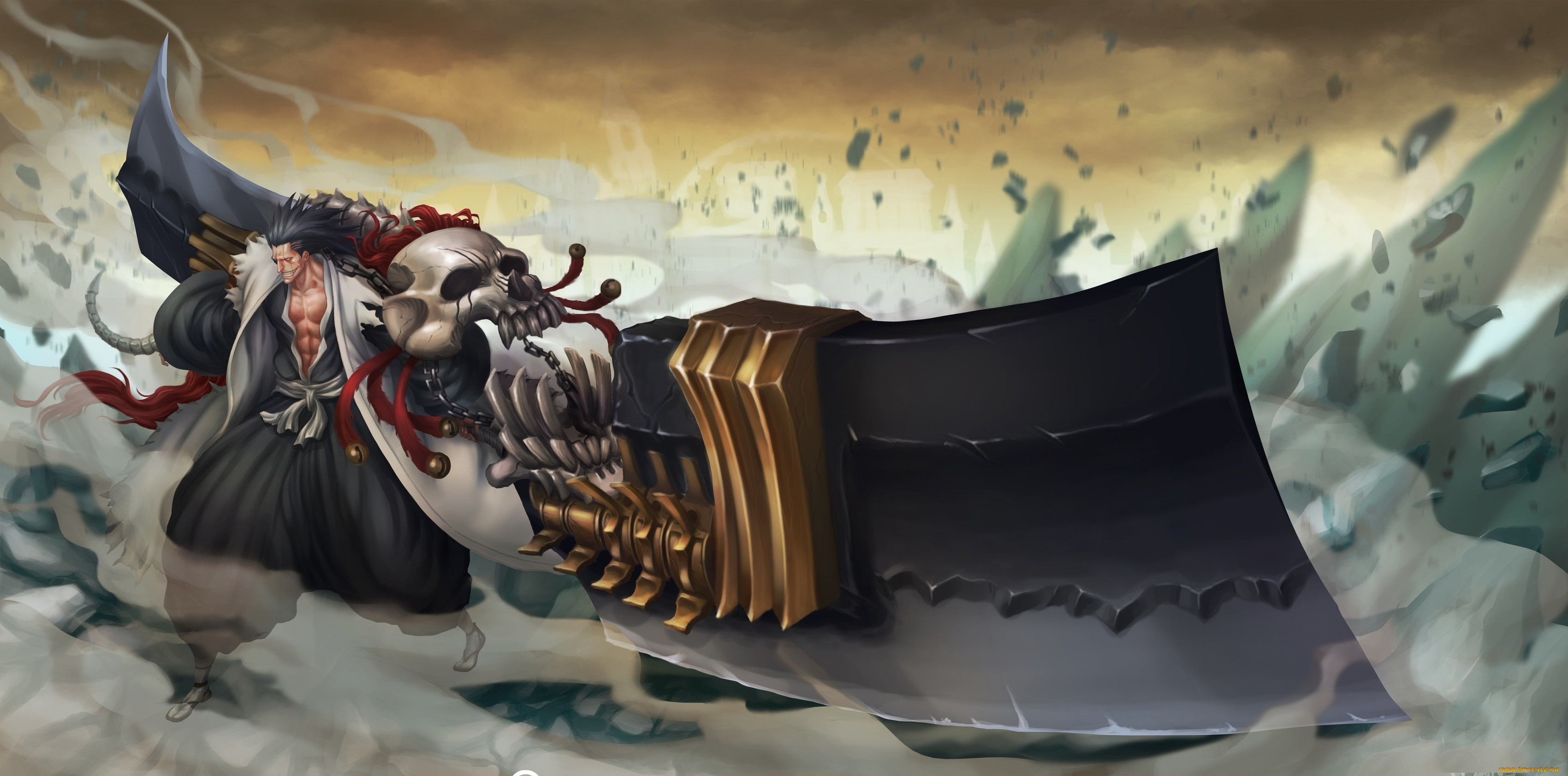 аниме, bleach, kenpachi, zaraki