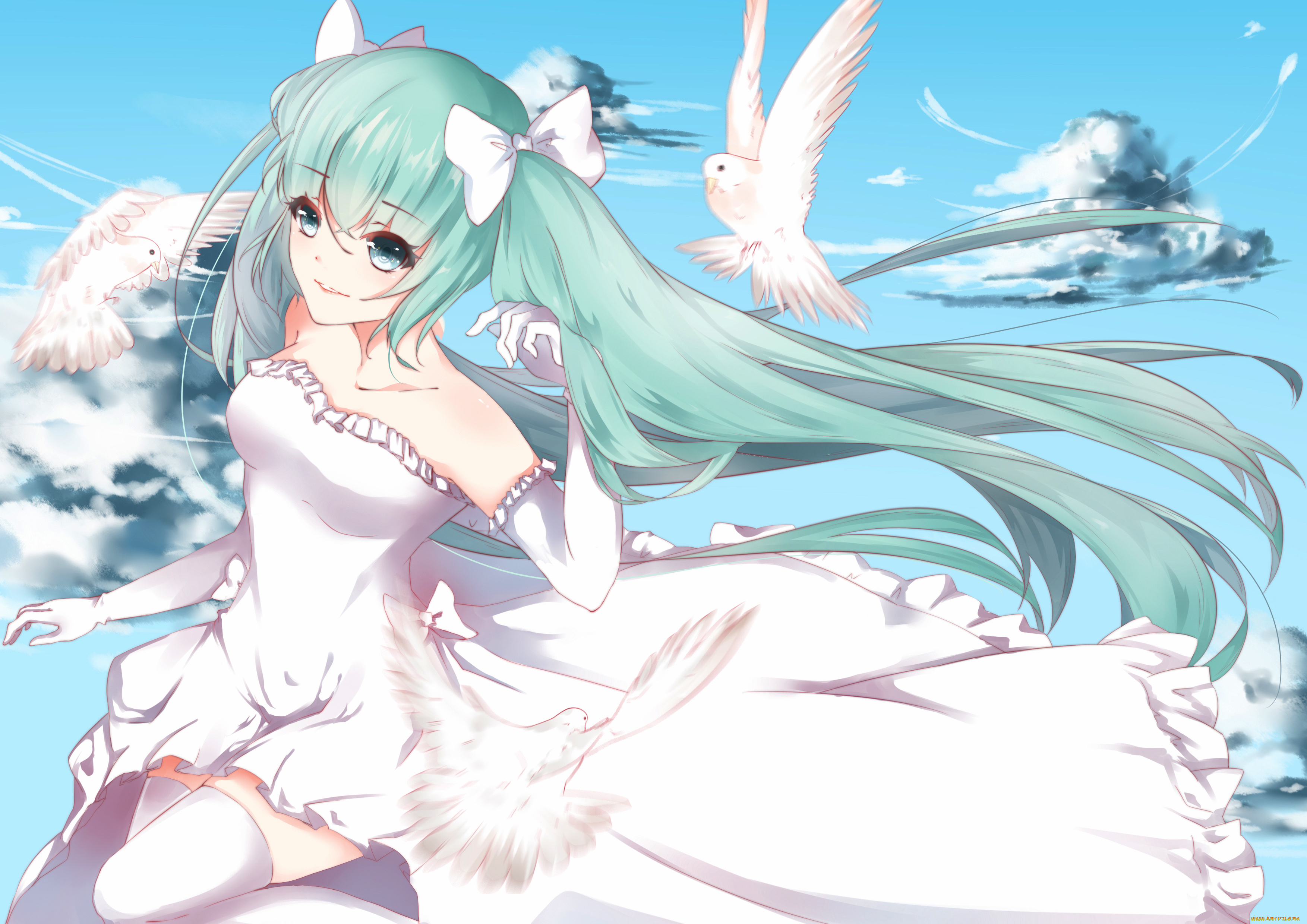 аниме, vocaloid, девочка