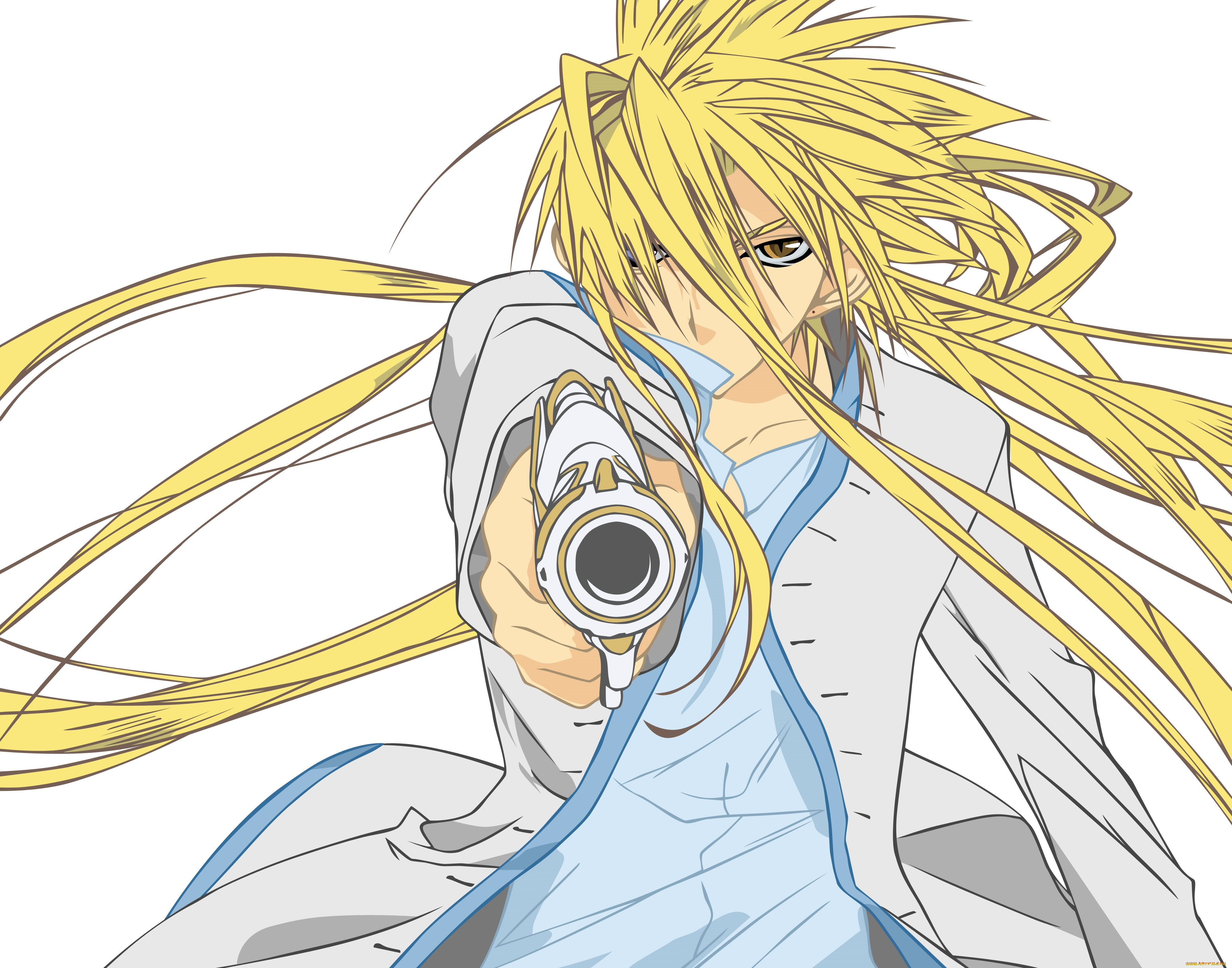 аниме, , angel, оружие, пистолет, парень