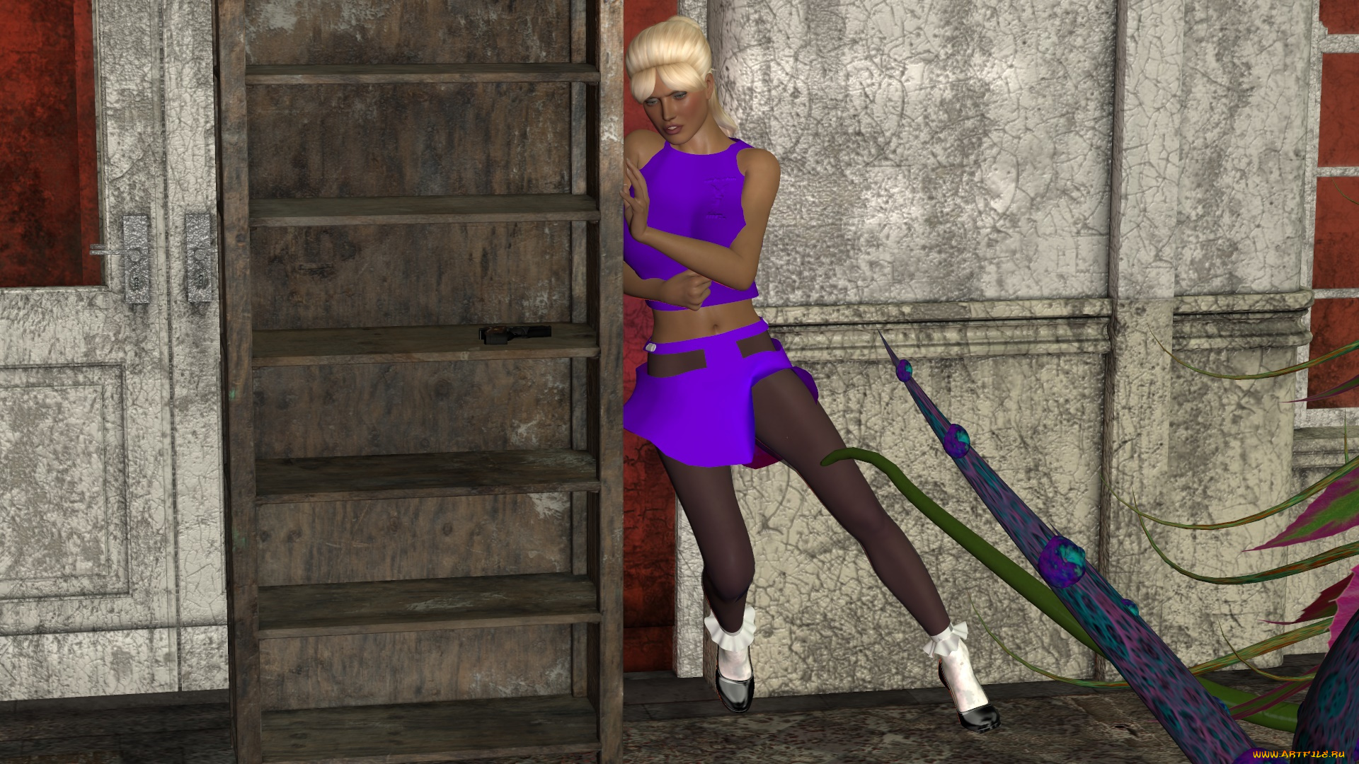 3д, графика, фантазия, , fantasy, фон, взгляд, девушка