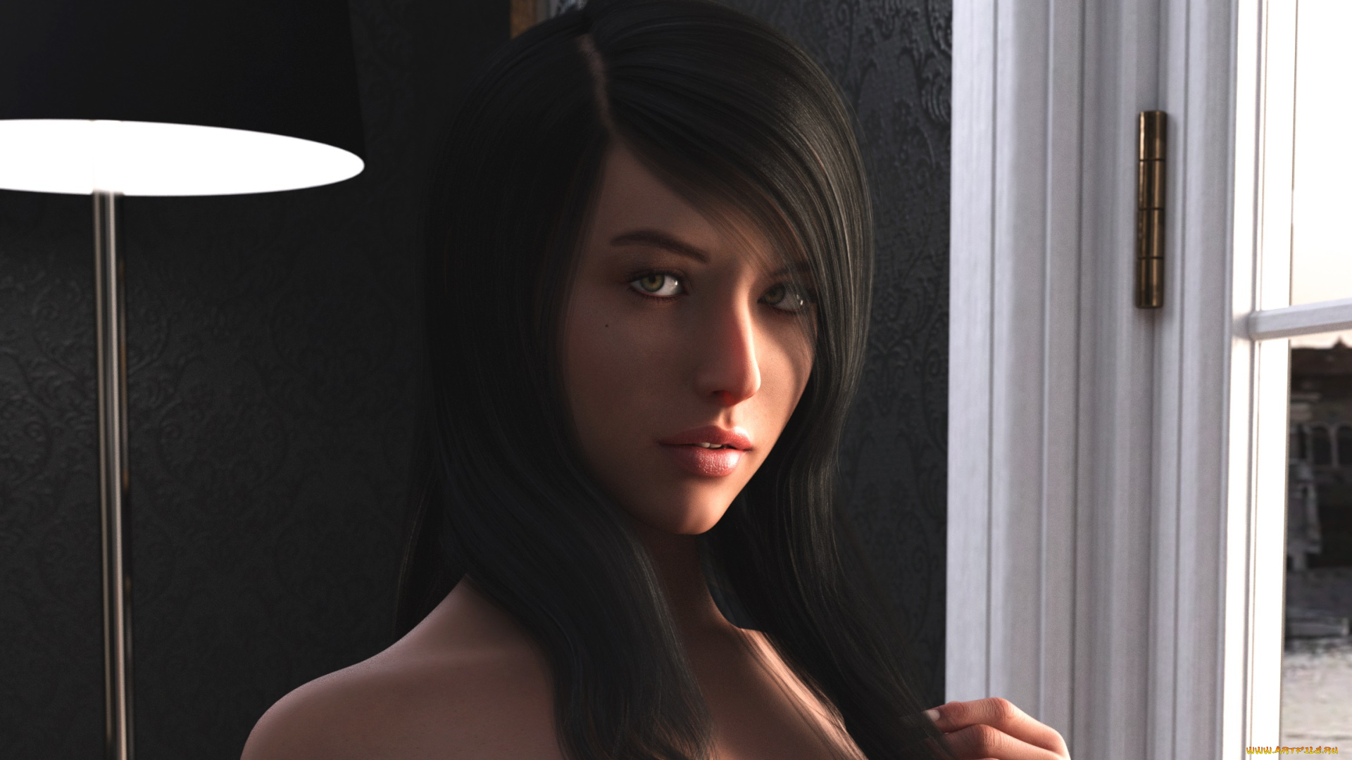 3д, графика, портрет, , portraits, фон, взгляд, девушка