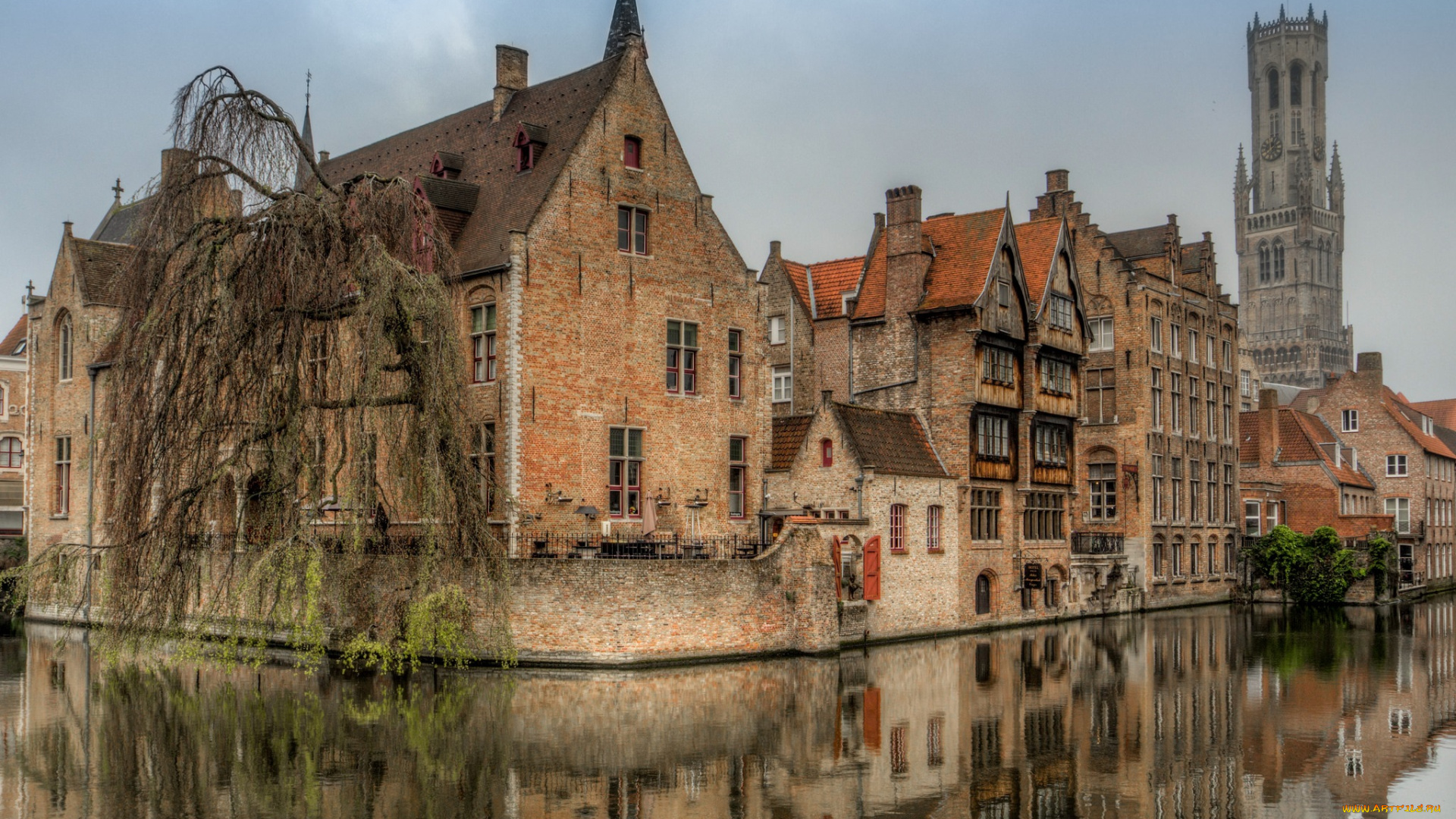 bruges, города, брюгге, , бельгия, канал, дома