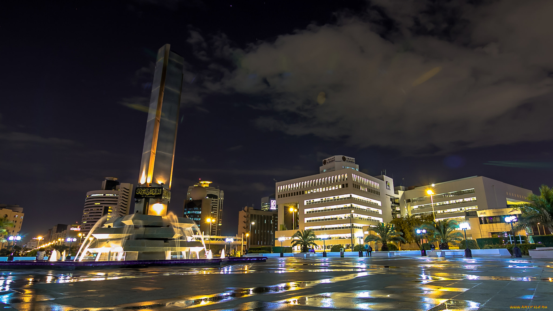 города, -, огни, ночного, города, ночь, огни