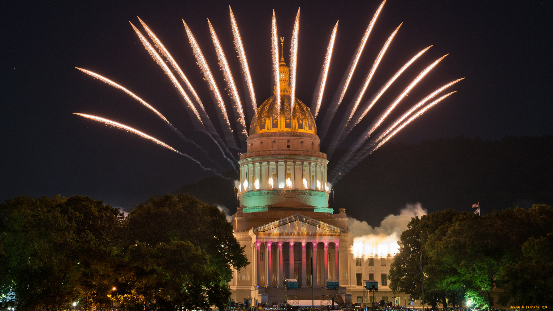 города, вашингтон, , сша, фейерверк