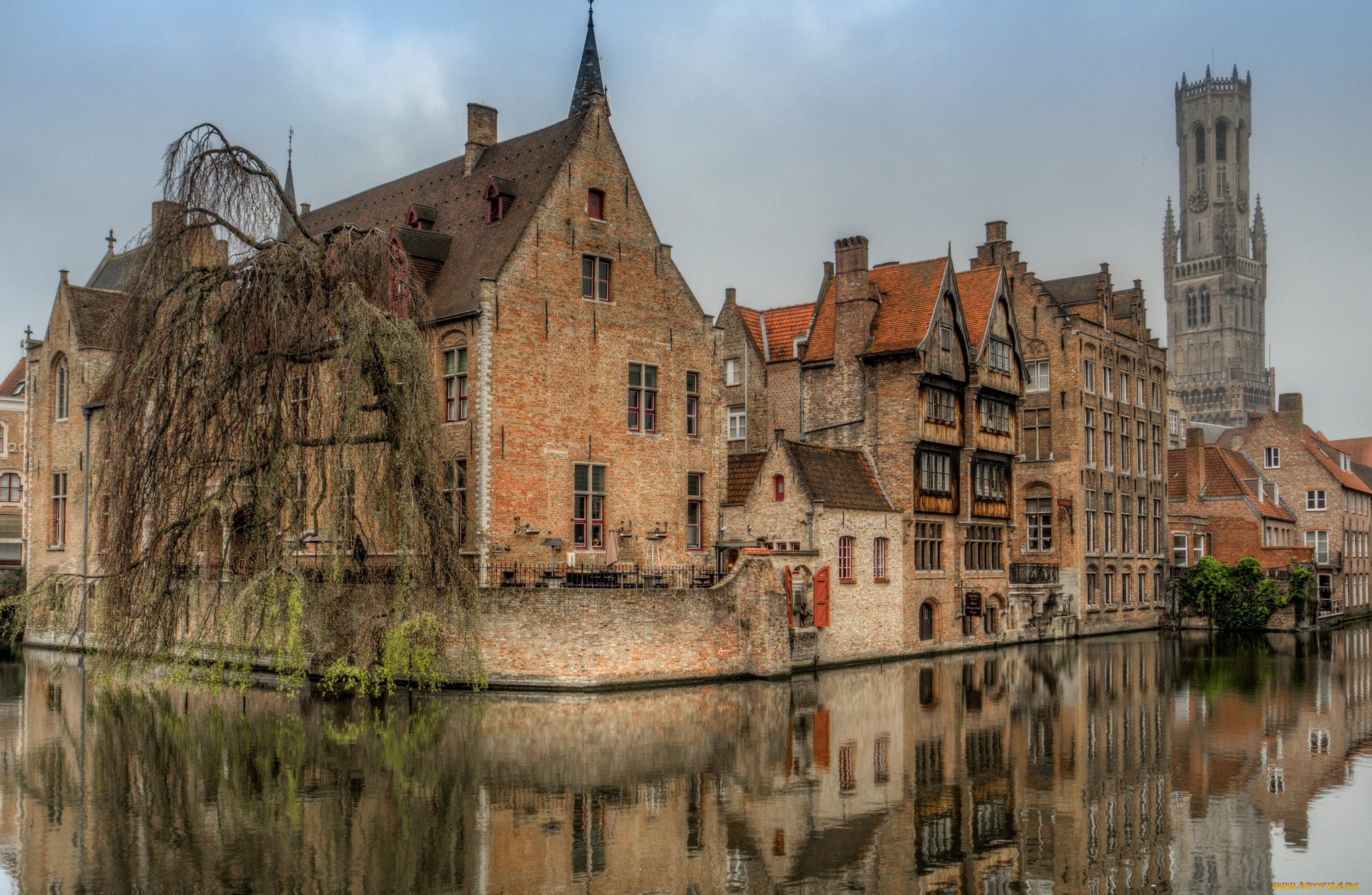 bruges, города, брюгге, , бельгия, канал, дома