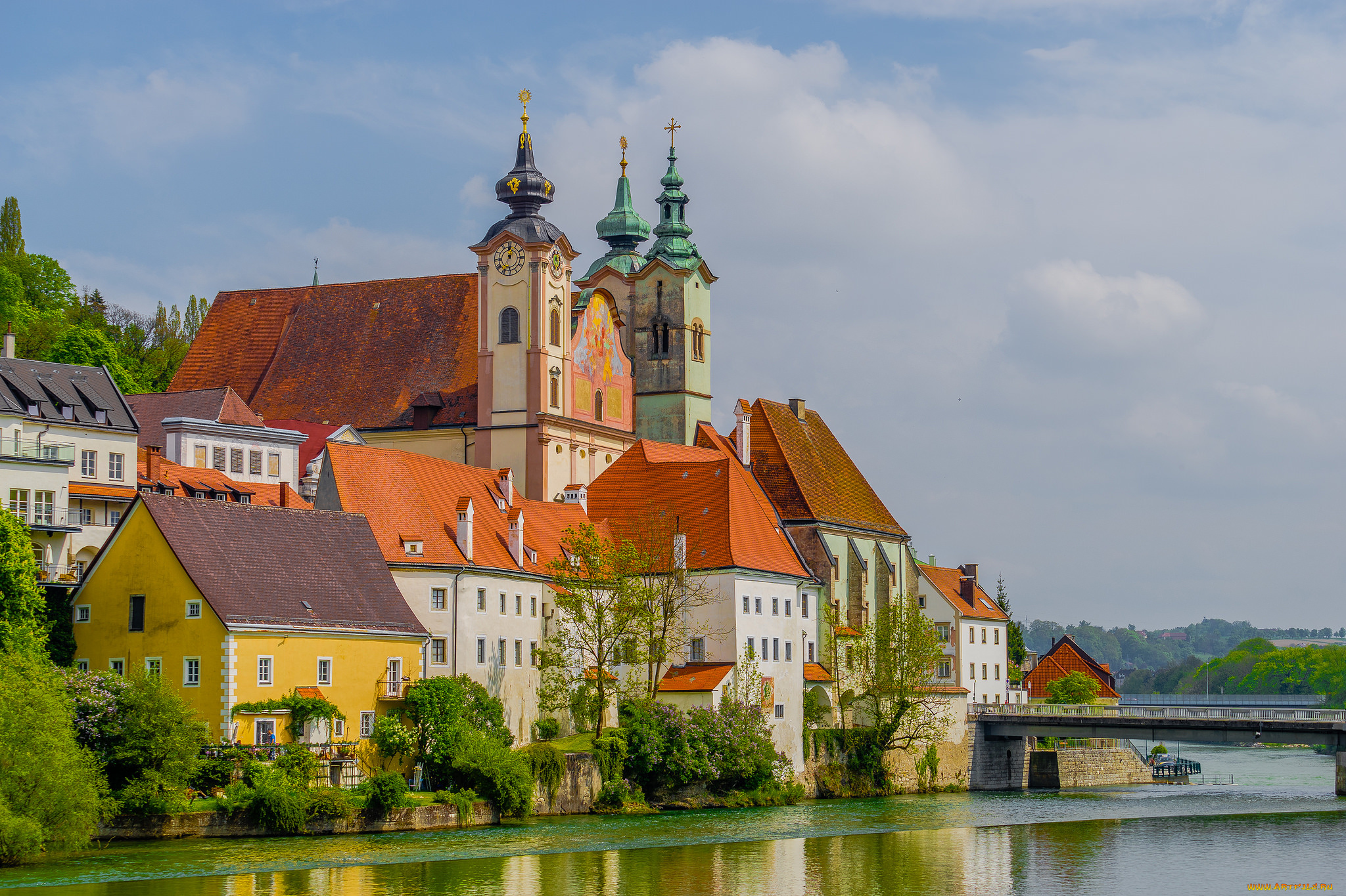 города, -, католические, соборы, , костелы, , аббатства, река, городок