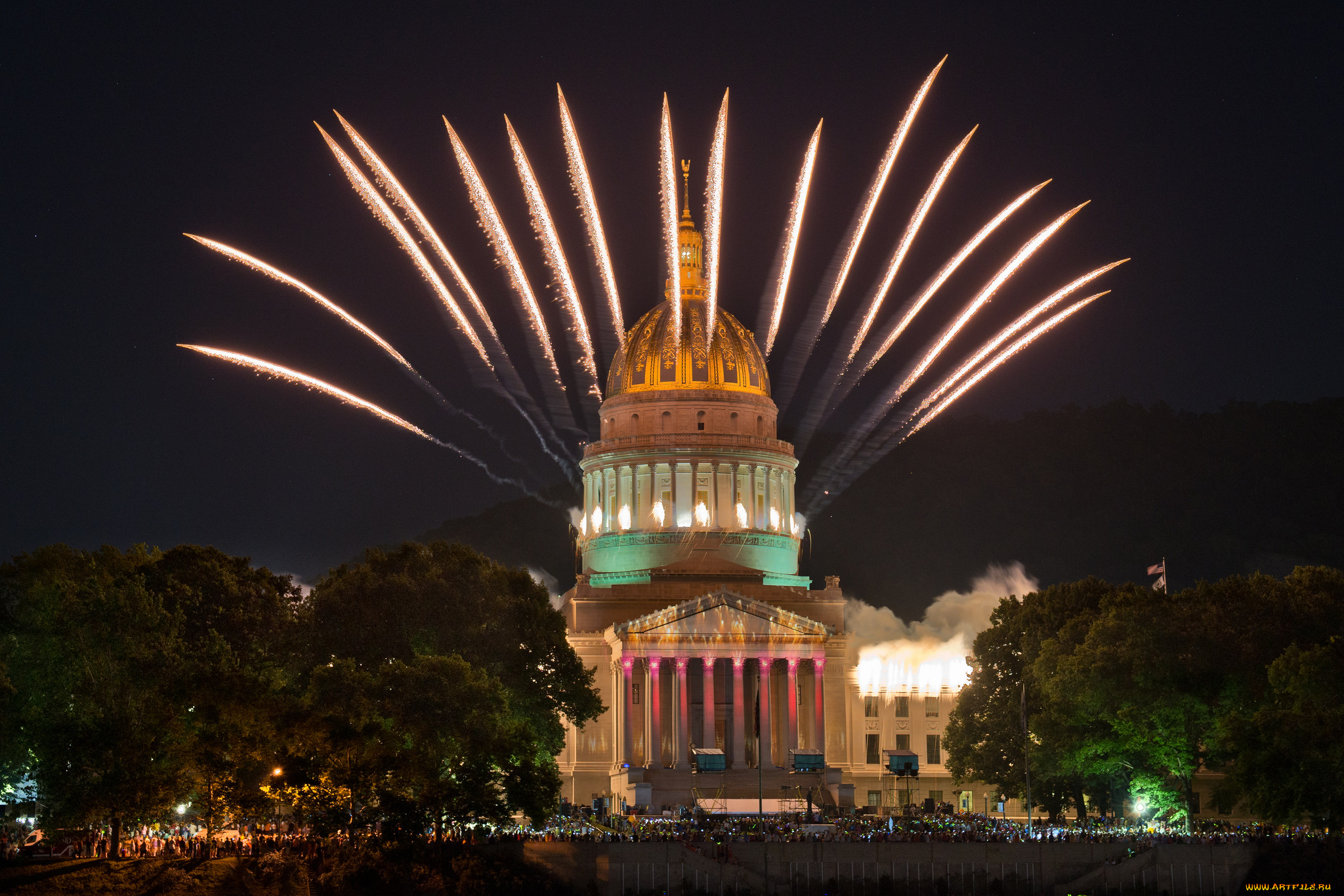 города, вашингтон, , сша, фейерверк