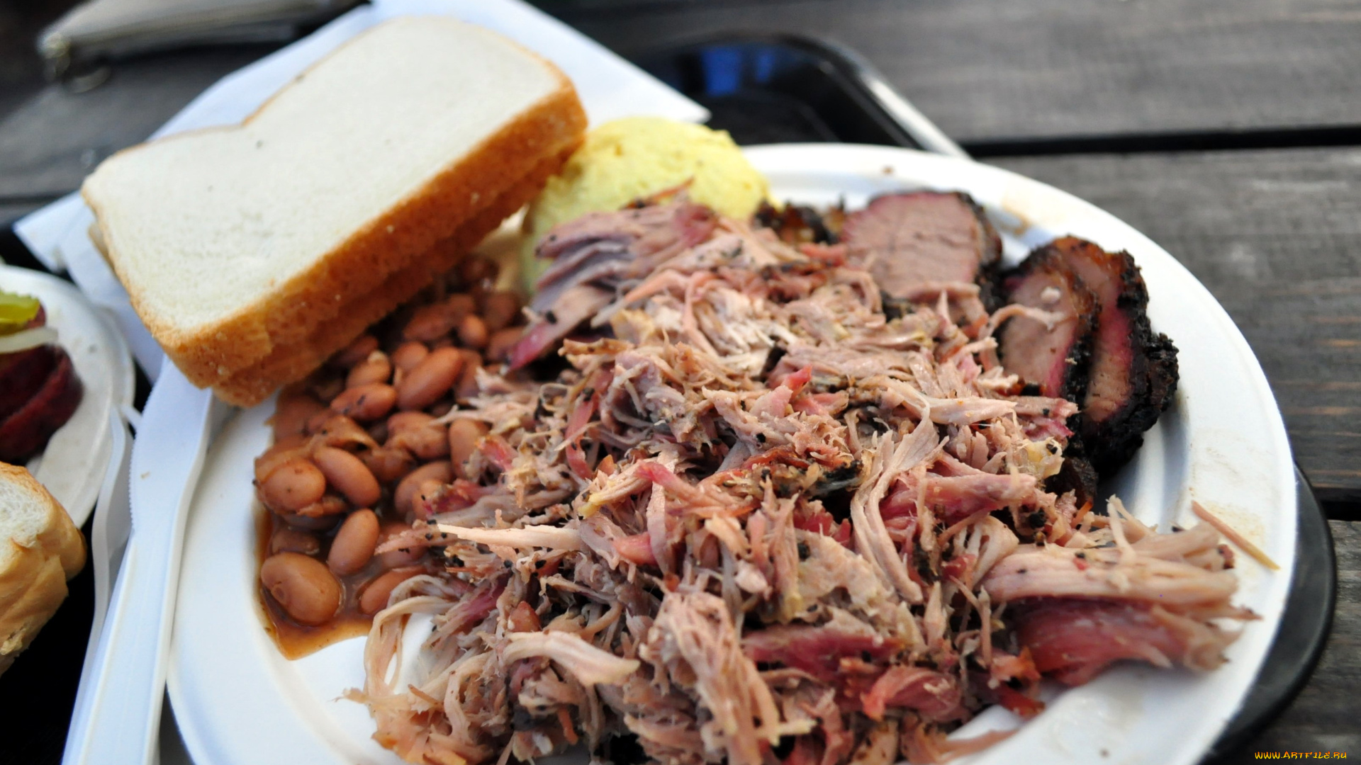 еда, мясные, блюда, мясо, хлеб, фасоль