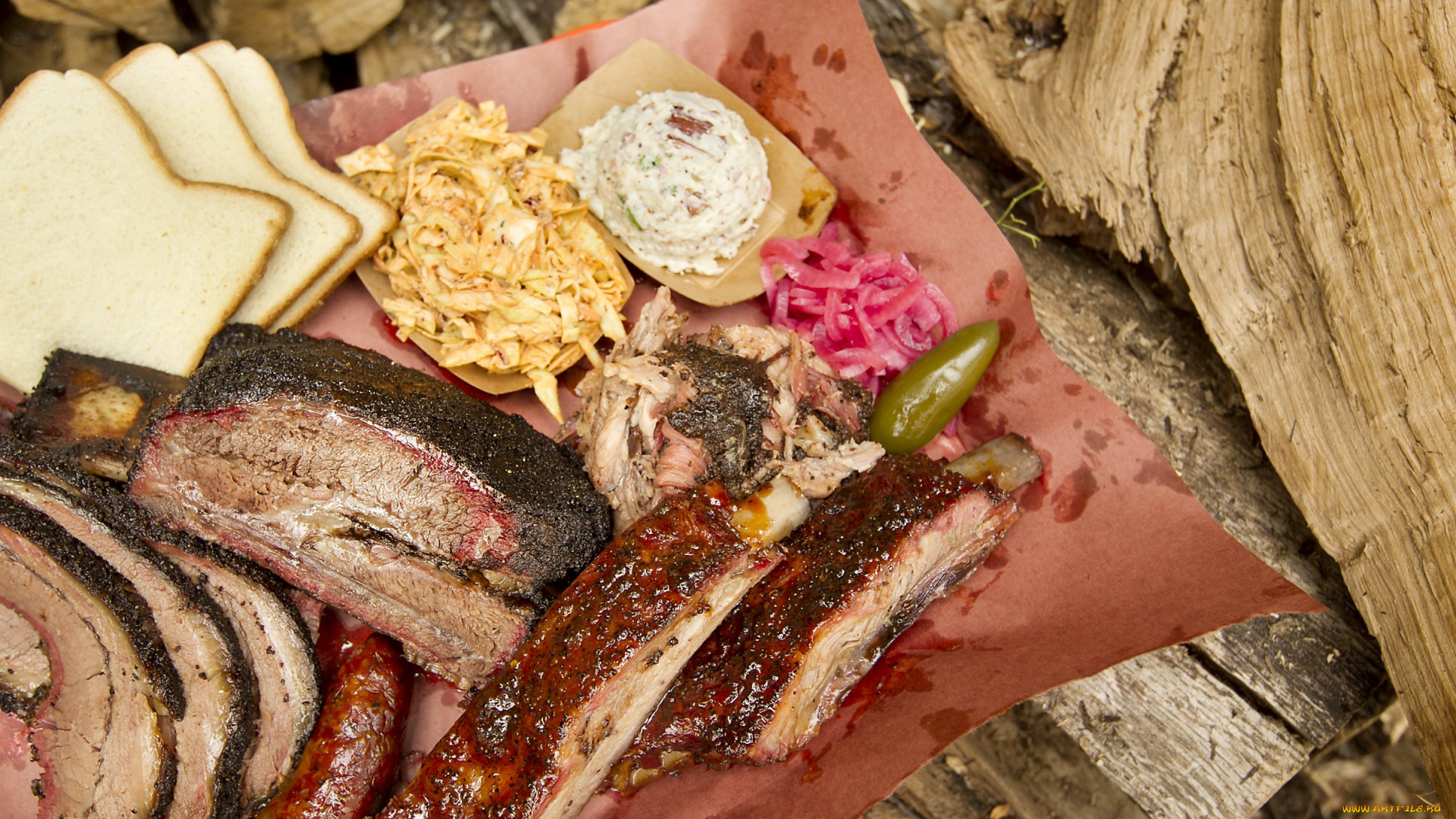 еда, мясные, блюда, мясо, ребрышки, салат