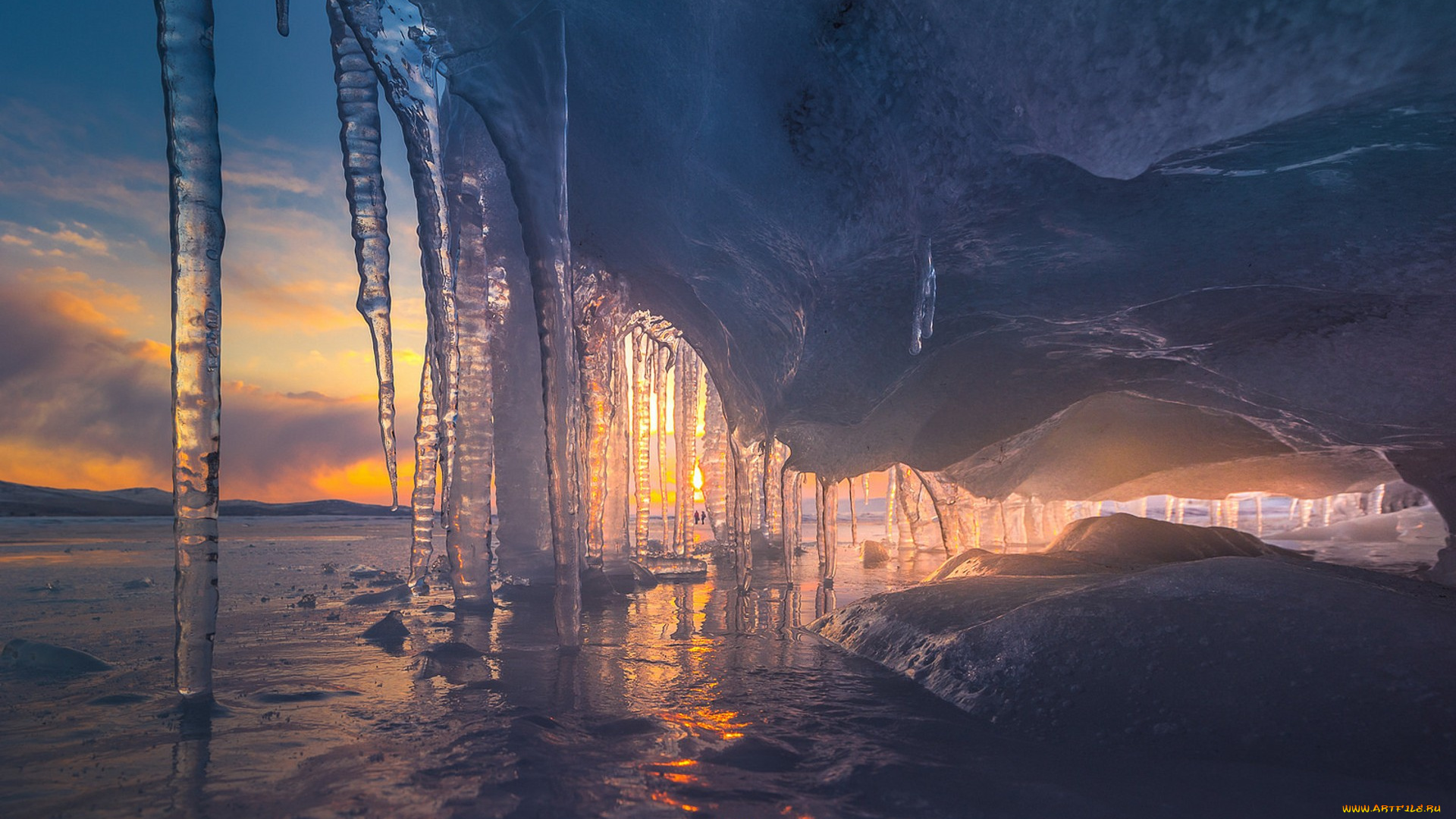 природа, айсберги, и, ледники, простор