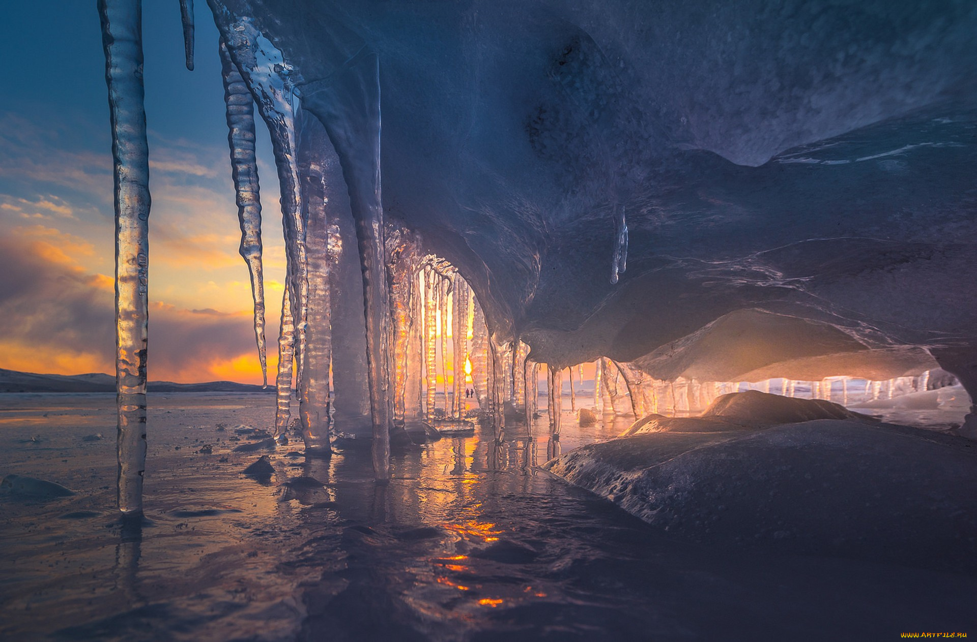 природа, айсберги, и, ледники, простор