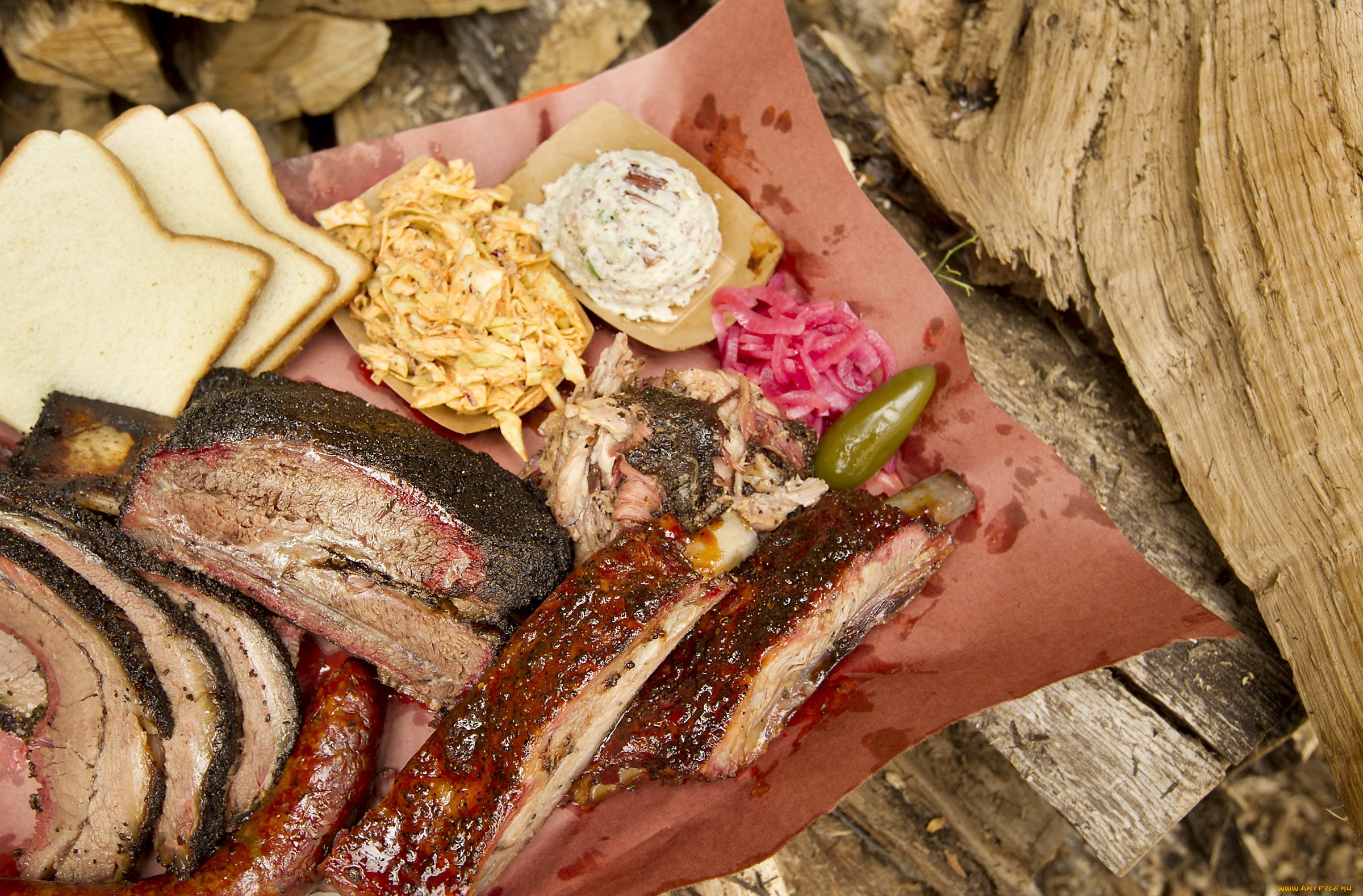 еда, мясные, блюда, мясо, ребрышки, салат