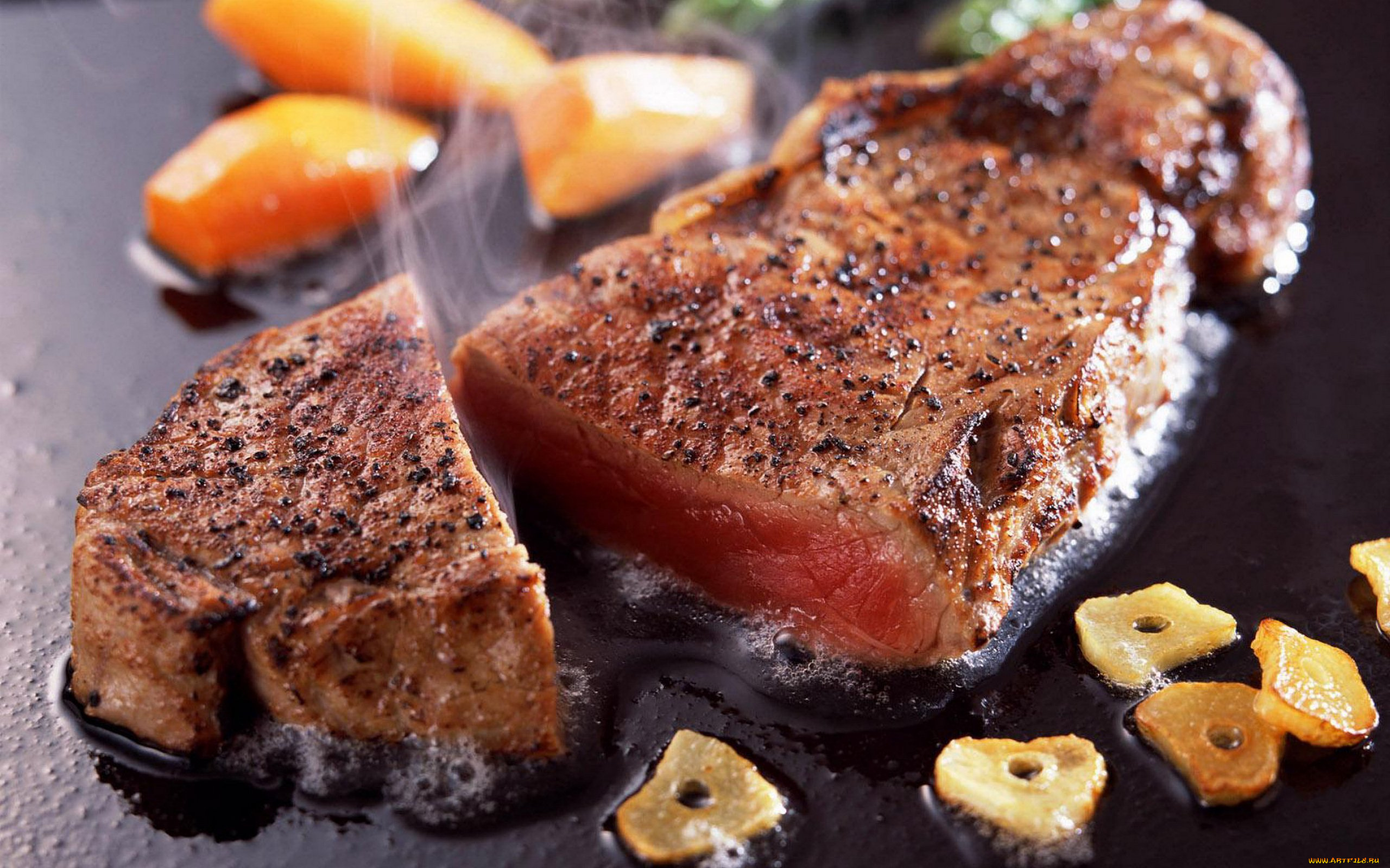 еда, мясные, блюда, мясо, чеснок