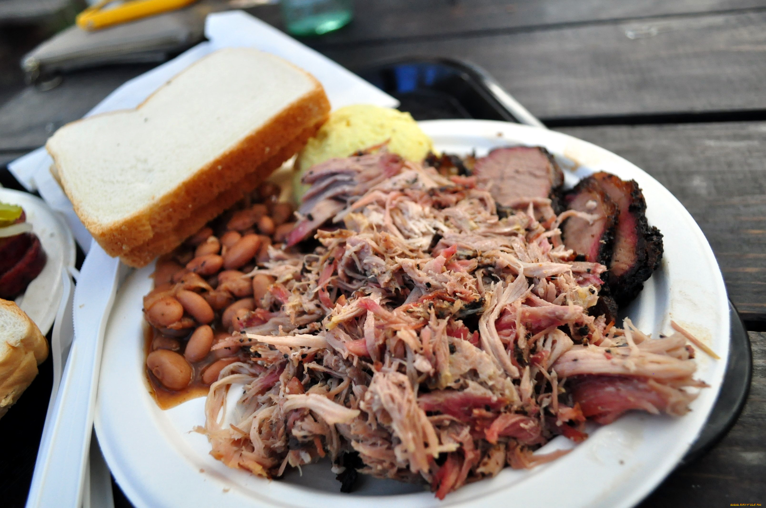 еда, мясные, блюда, мясо, хлеб, фасоль