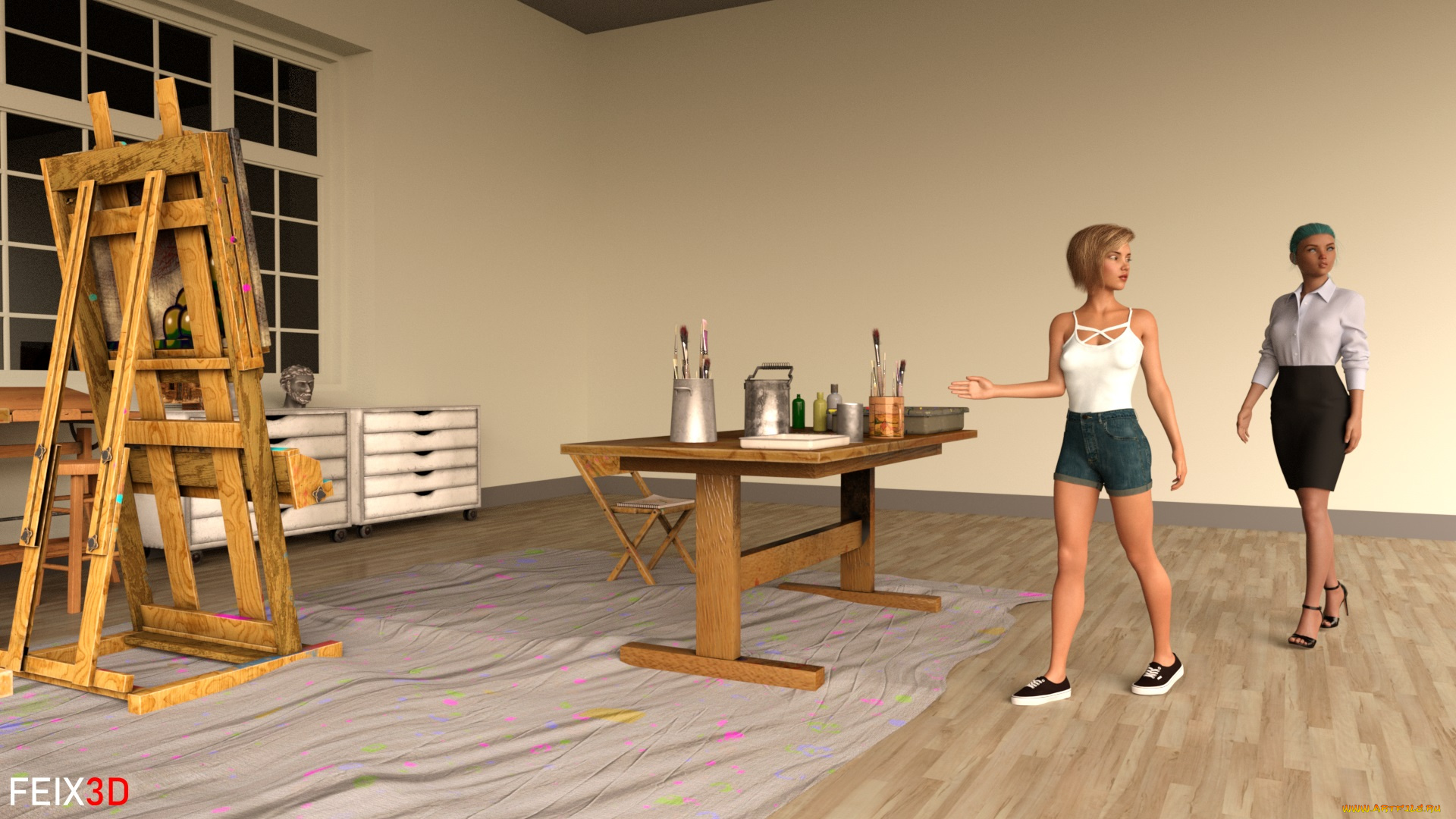 3д, графика, люди, , people, фон, взгляд, девушки