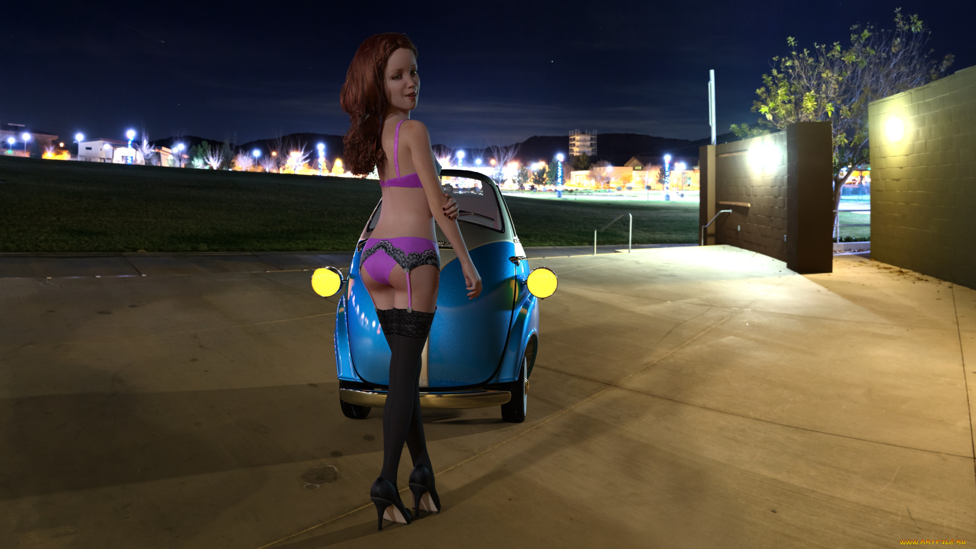 3д, графика, люди-авто, мото, , people-, car, , , moto, фон, взгляд, девушка