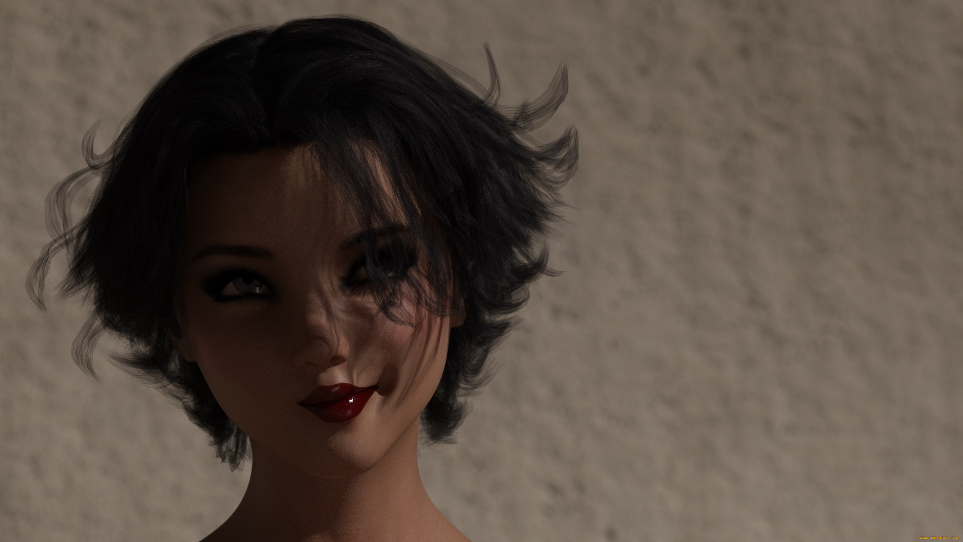 3д, графика, портрет, , portraits, девушка, взгляд, фон