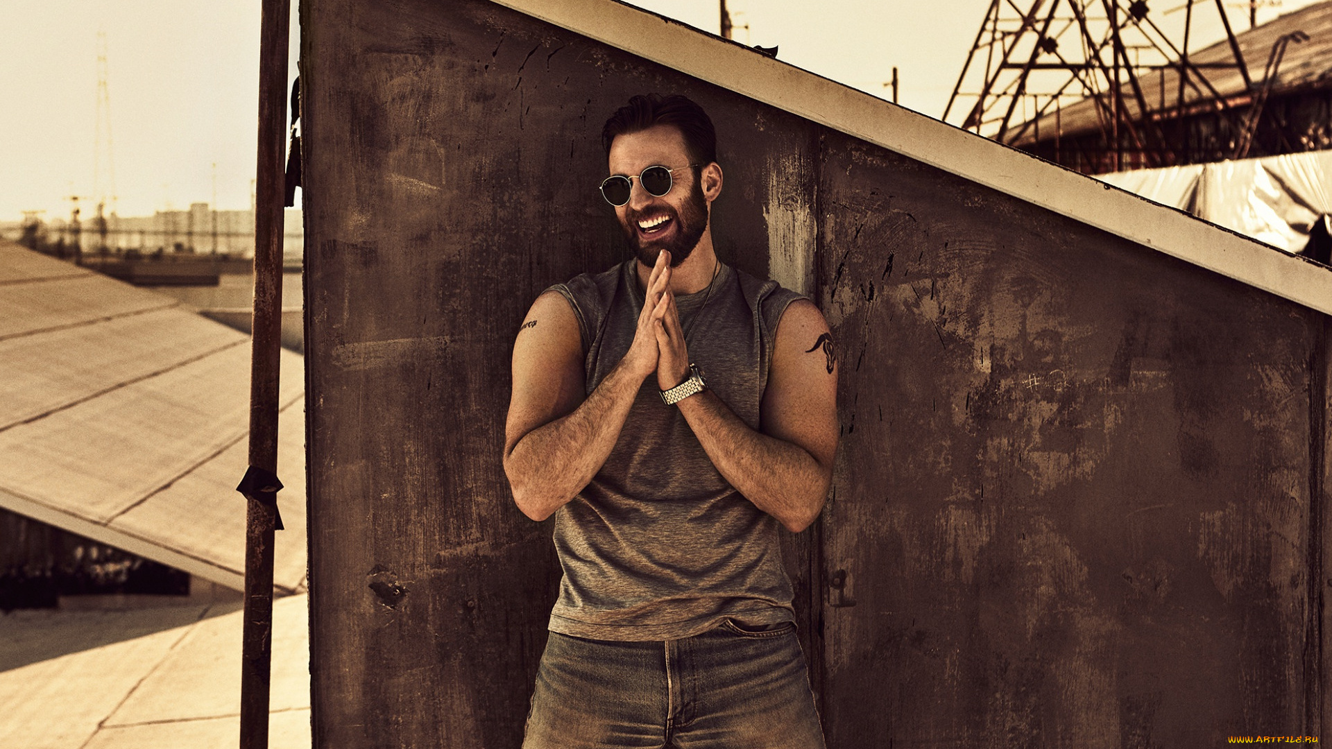 chris, evans, мужчины, американский, актер, крис, эванс, очки, борода, наручные, часы, кристофер, роберт