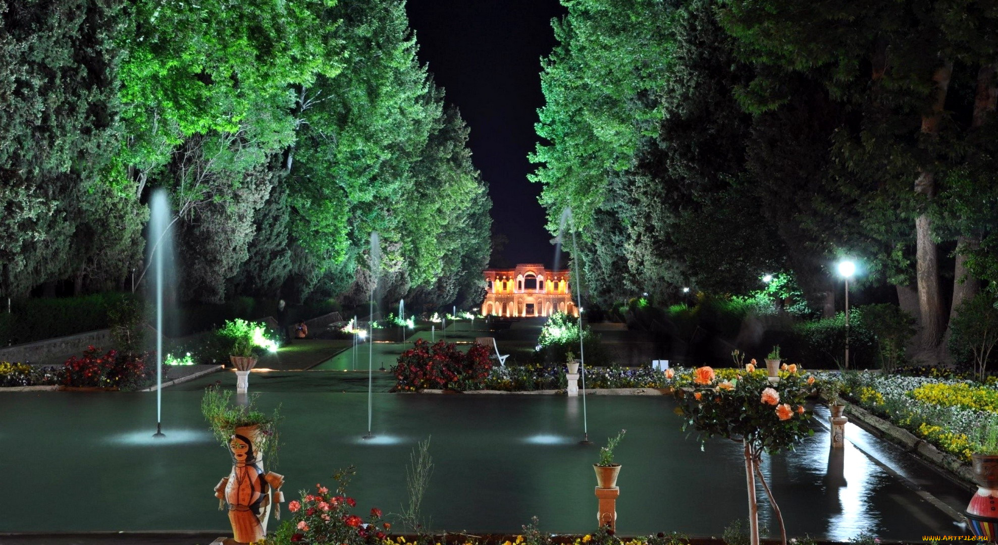 kerman, prince, garden, города, -, дворцы, , замки, , крепости, дворец, парк, фонтаны