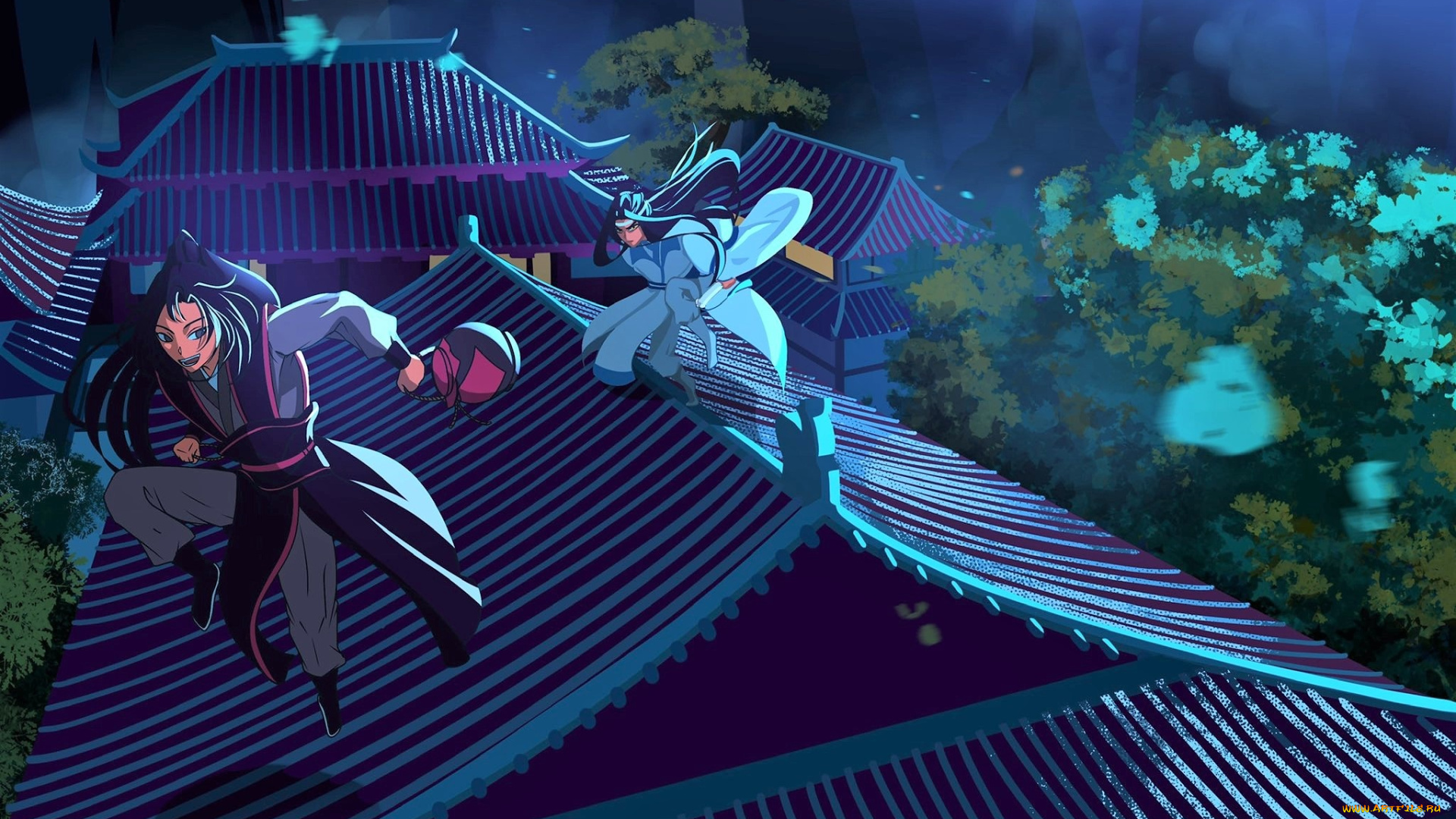 аниме, mo, dao, zu, shi, вэй, усянь, лань, ванцзы, крыша