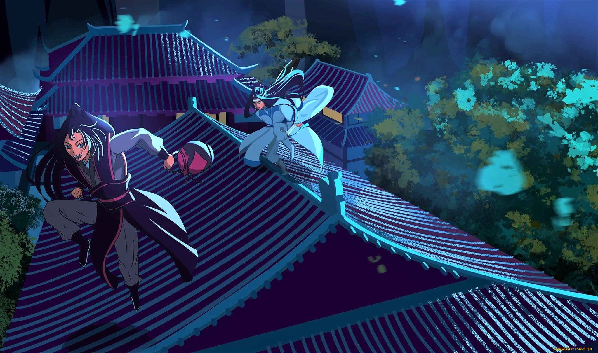 аниме, mo, dao, zu, shi, вэй, усянь, лань, ванцзы, крыша