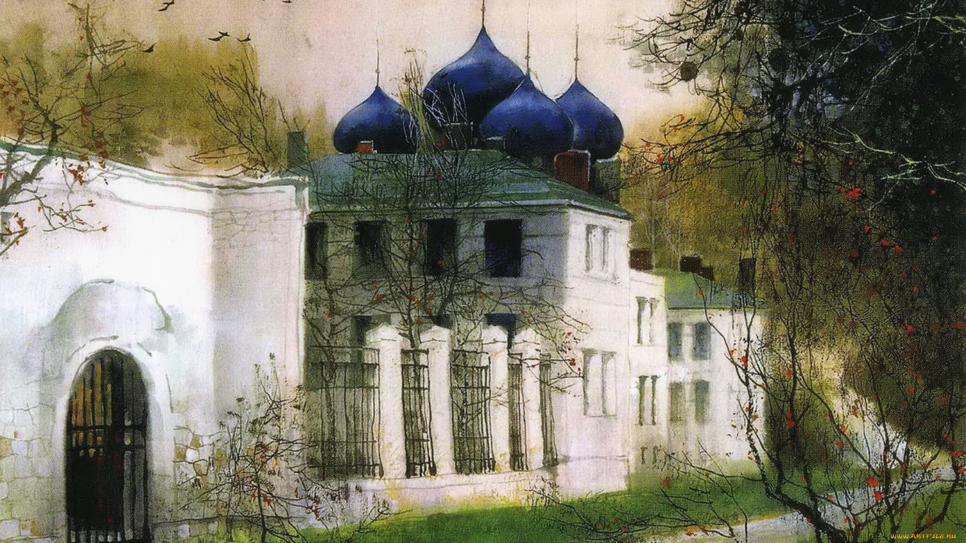 рисованное, живопись, храм, стена