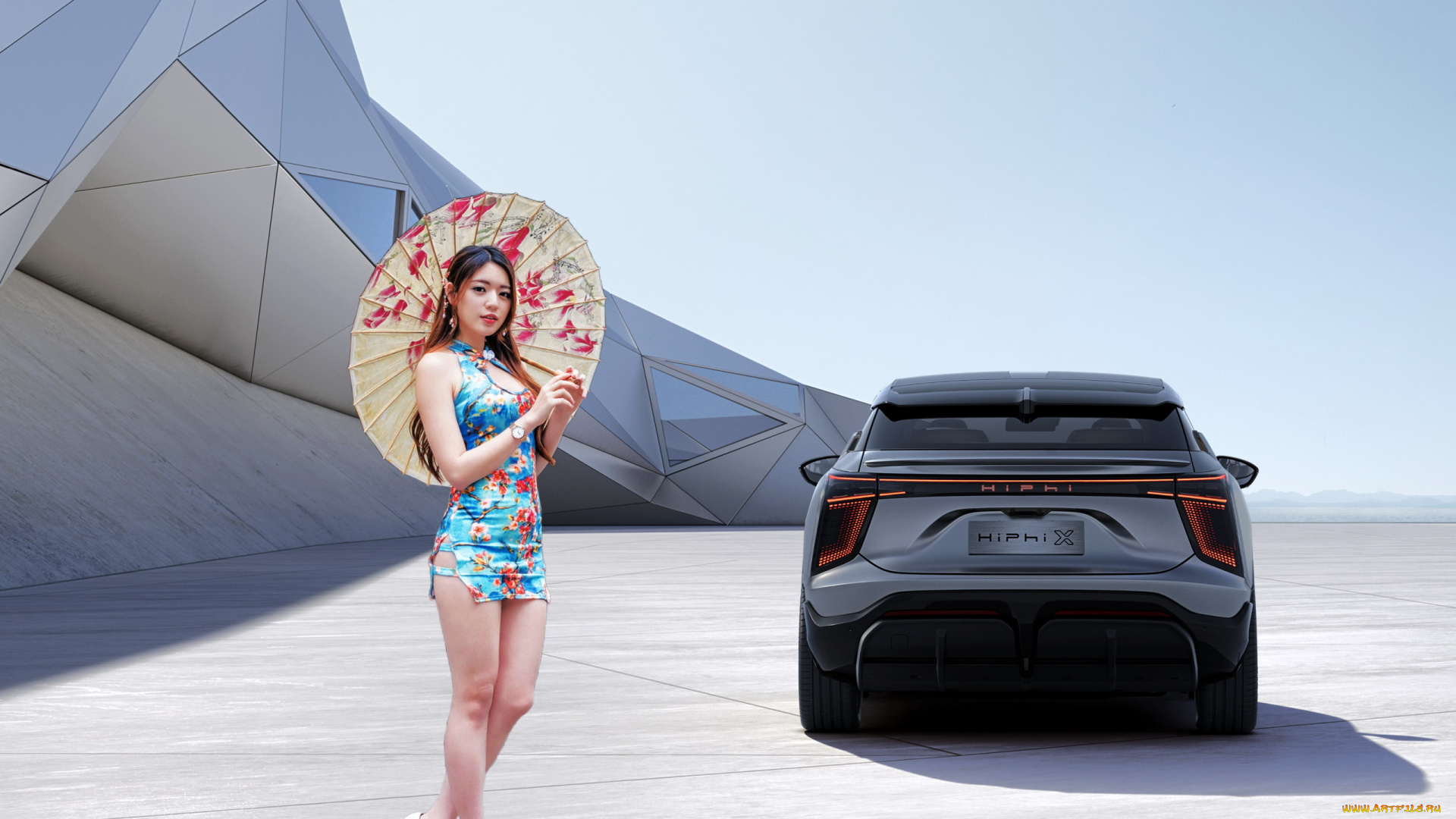 девушки, kiki, hsieh, платье, мини, зонтик, азиатка