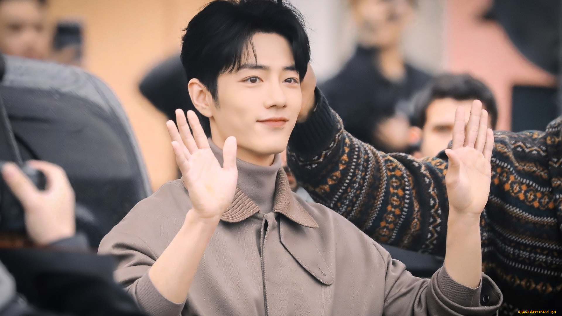 мужчины, xiao, zhan, актер, жест, куртка, люди