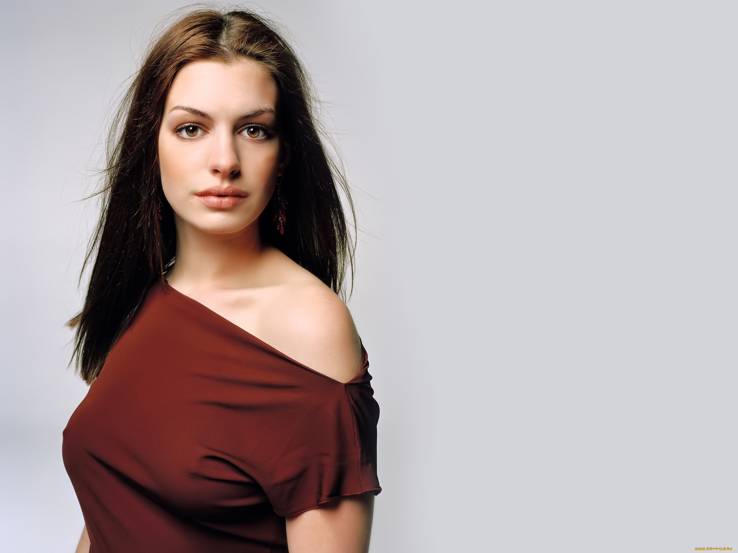 девушки, anne, hathaway, актриса, шатенка