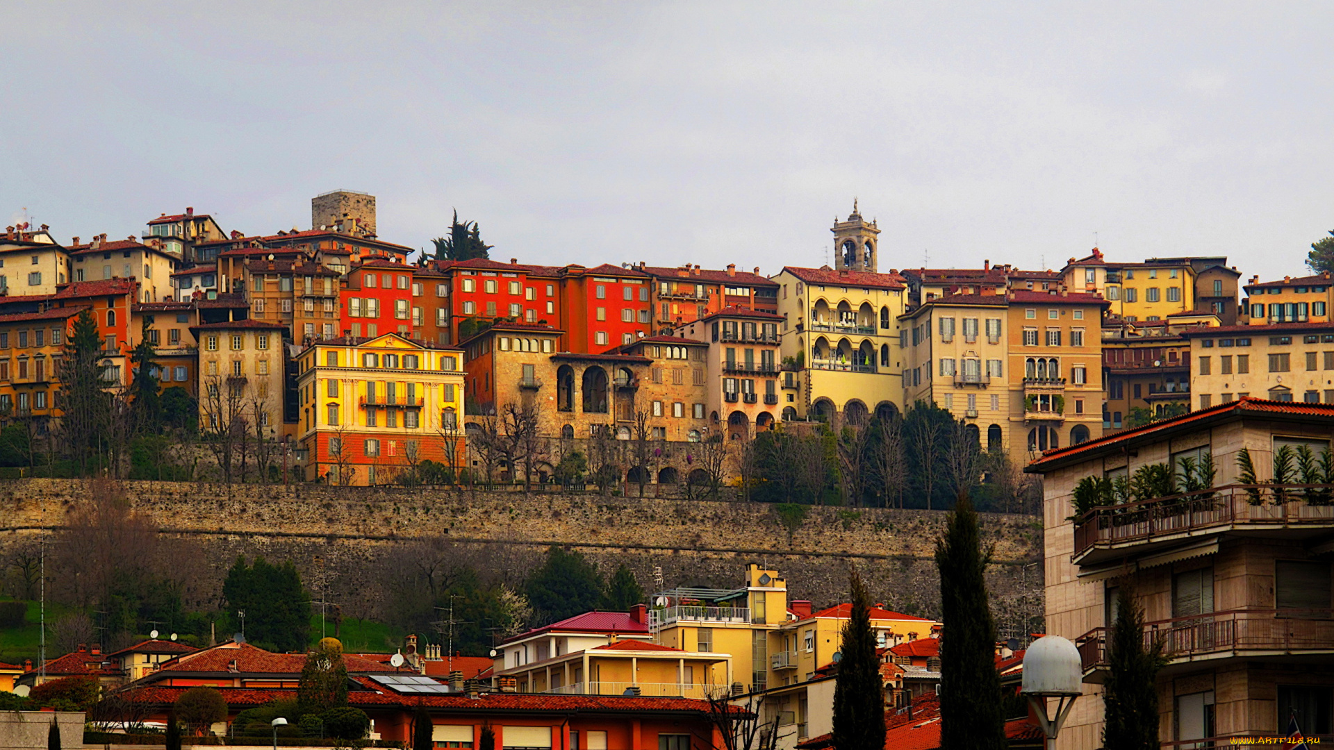 bergamo, italy, города, -, панорамы